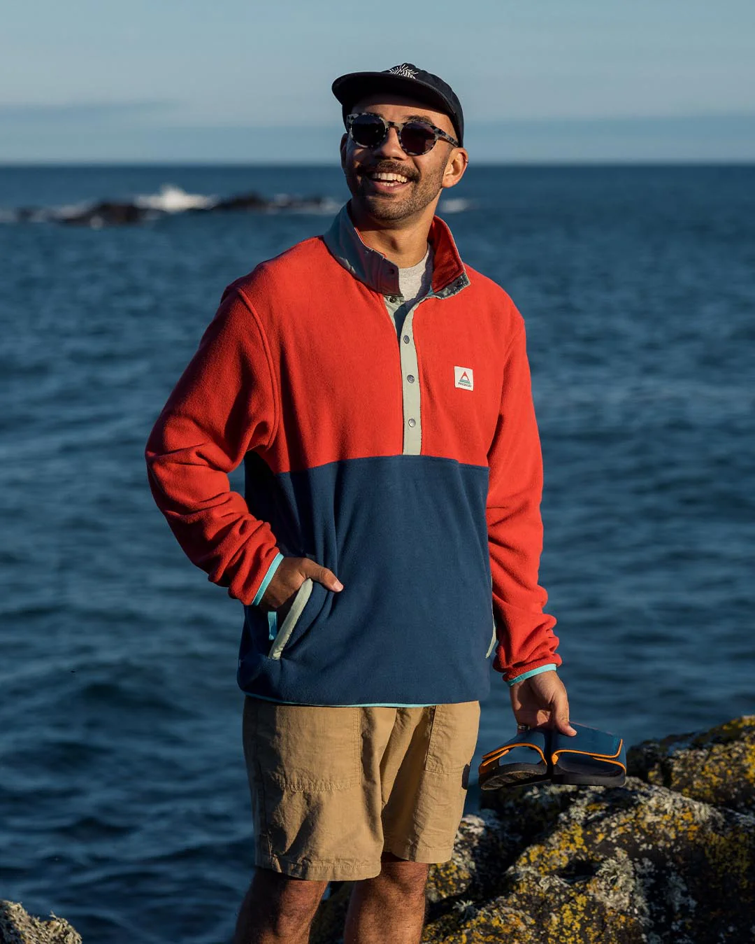 Adrift Polar Fleece - Cardinal/Dark Denim - Image 2