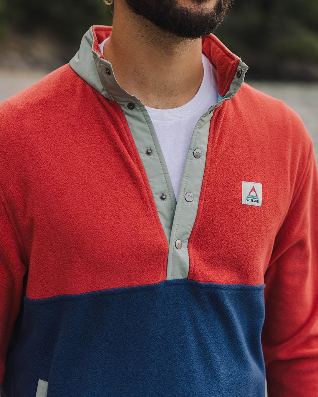 Adrift Polar Fleece - Cardinal/Dark Denim - Image 4
