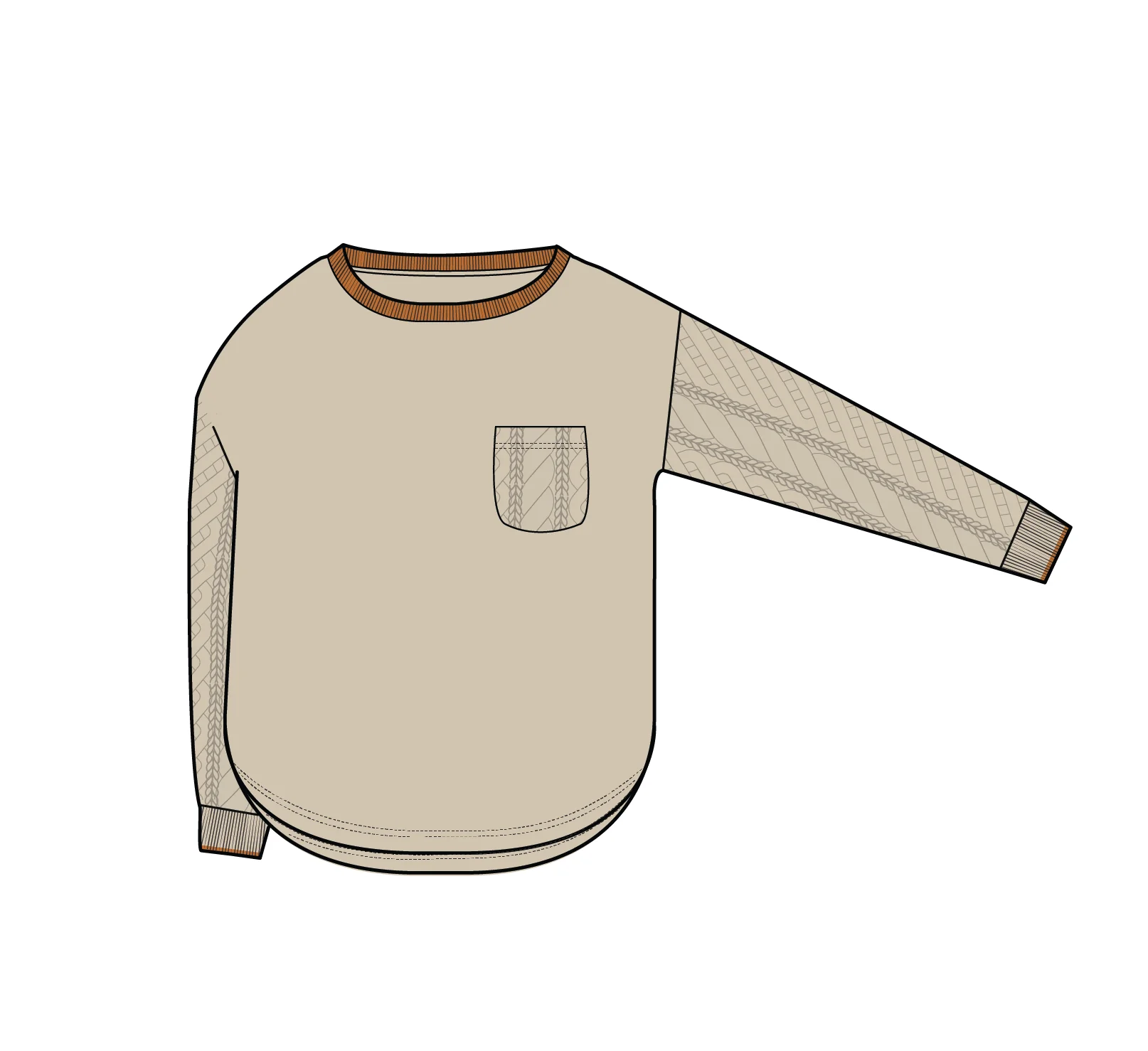 Aerial LS Knit Top - Oatmeal - Image 9