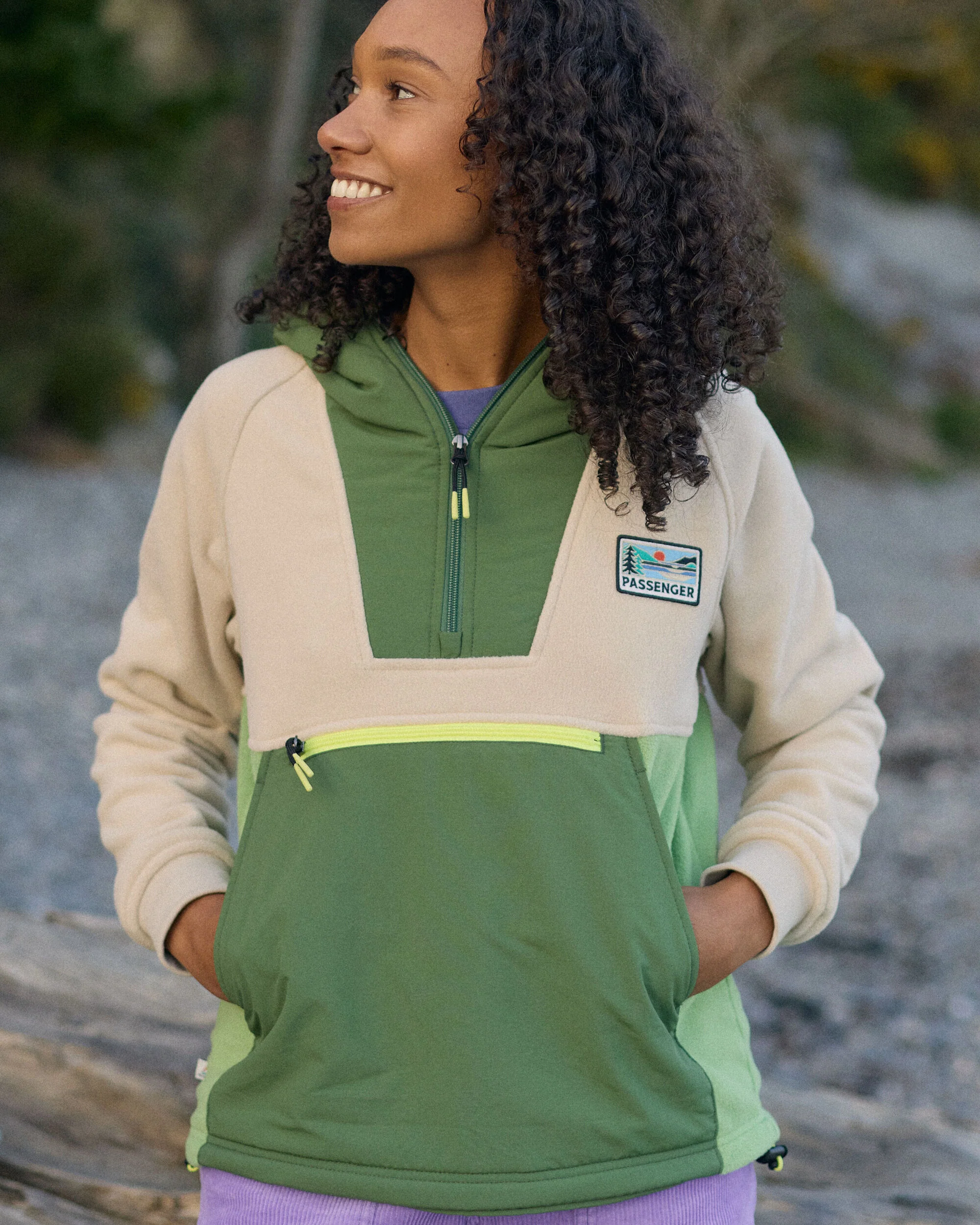 Alexander Hooded Polartec® Fleece - Feather/Wild Green
