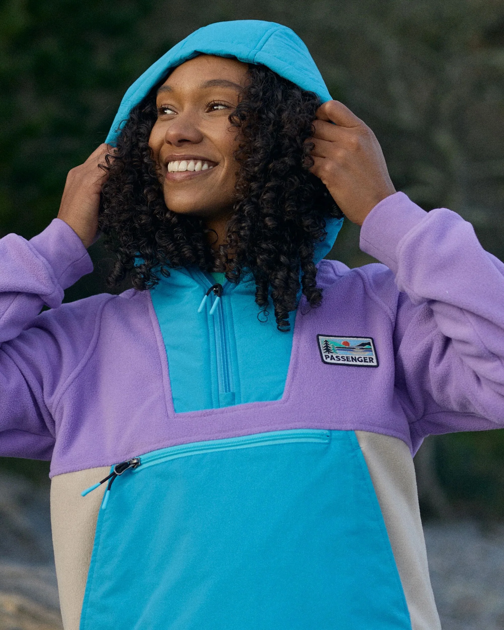 Alexander Hooded Polar Fleece - Retro Purple/Bluejay - Image 5