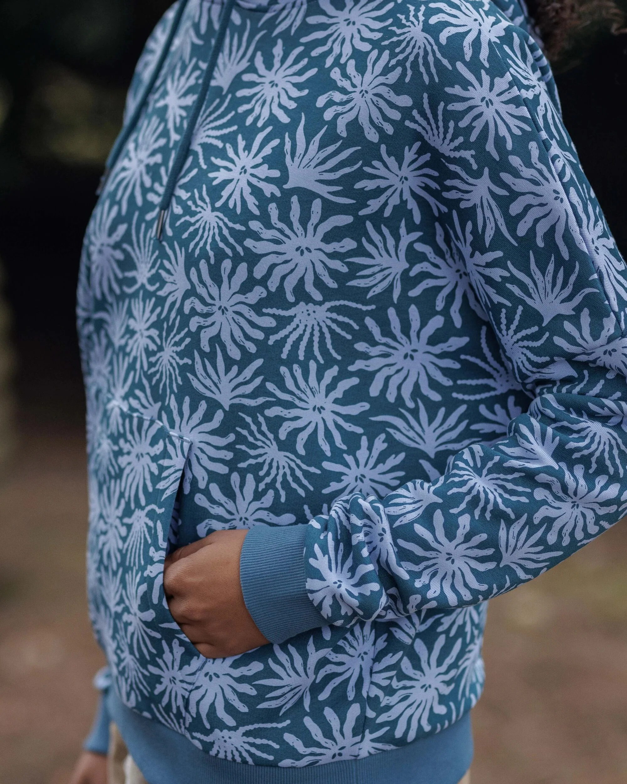 Arame Organic Cotton Hoodie - Seaweed Blue Steel - Image 6