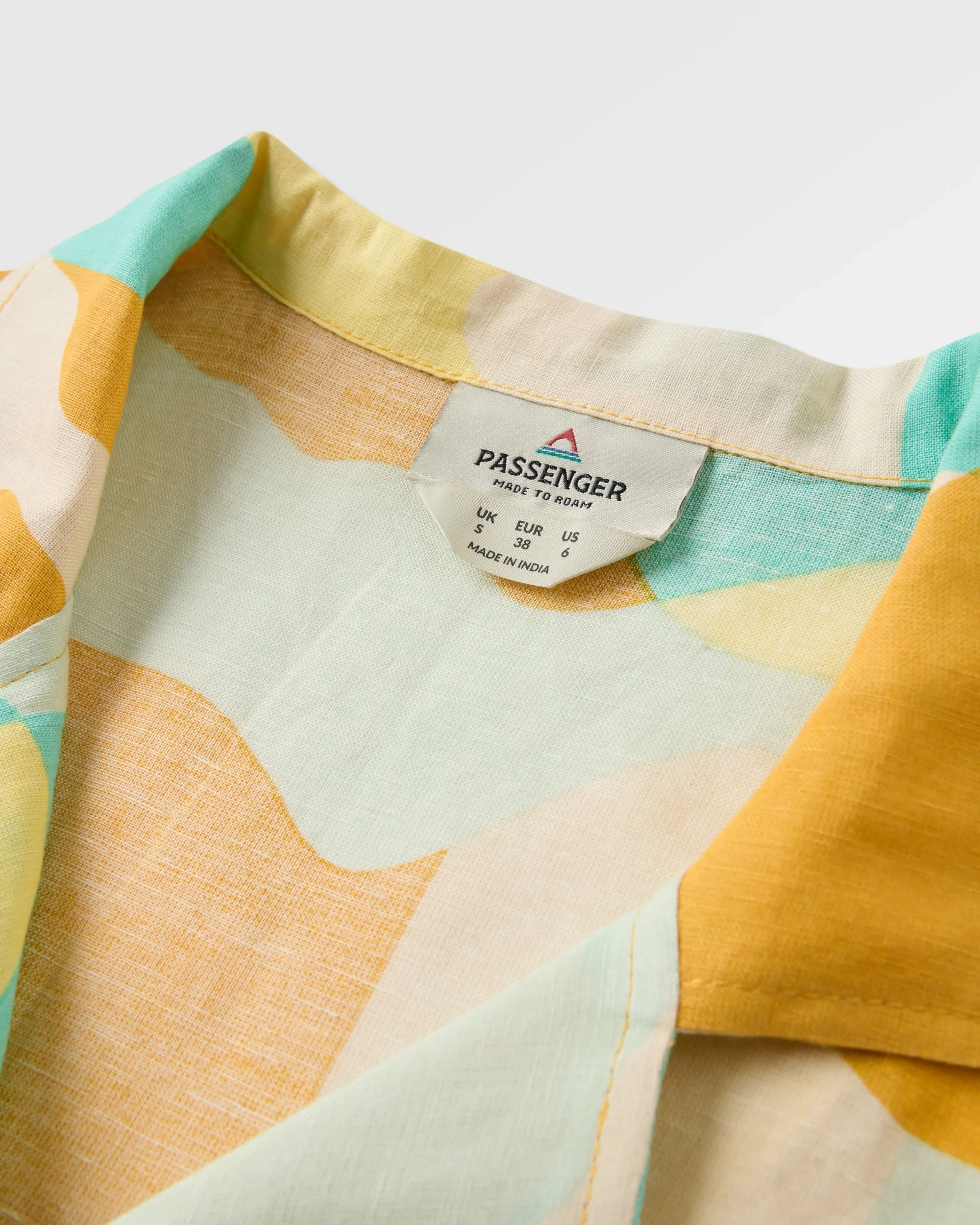 Arden Linen Short Sleeve Shirt - Vista Patchwork Yellow - Image 2