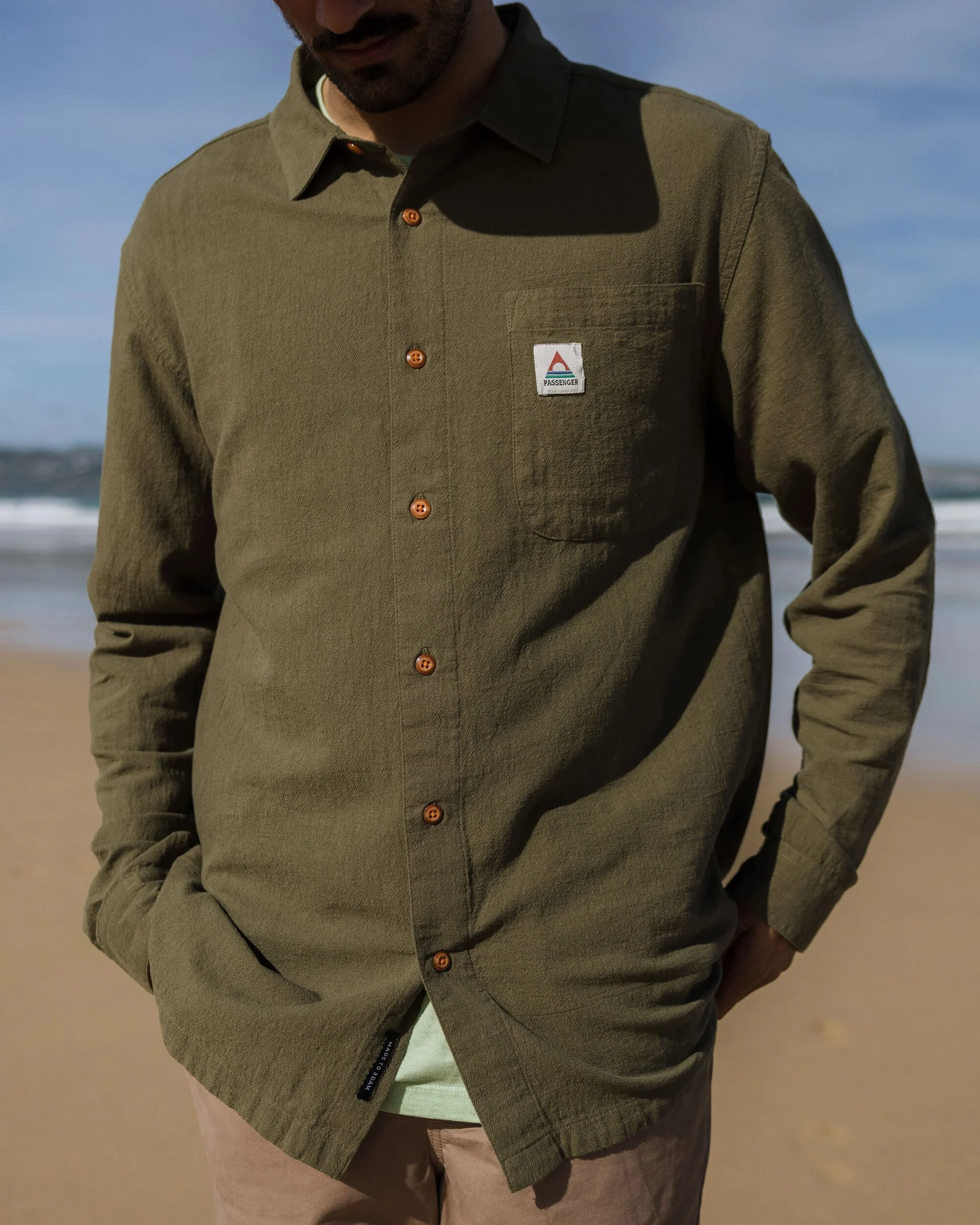 Arica Textured Shirt - Khaki - Image 3