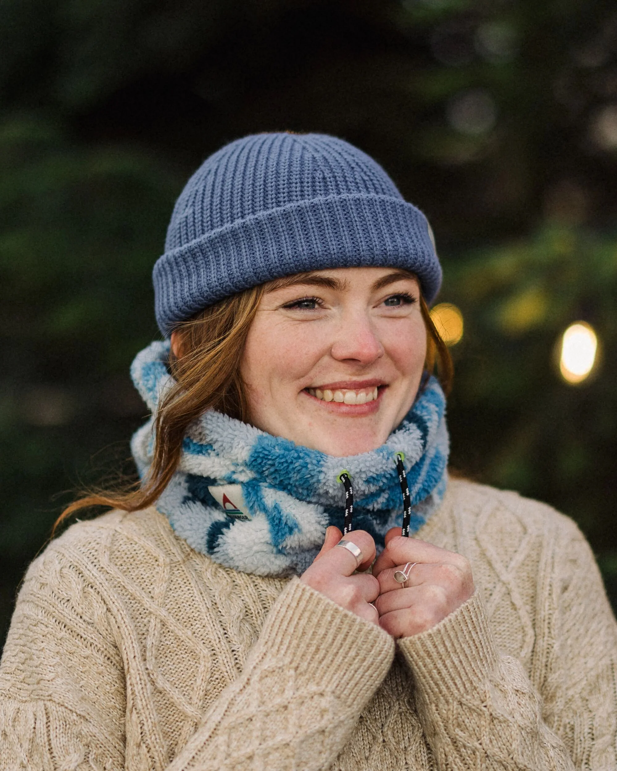 Ash Sherpa Fleece Snood - Abstract Mountain Blue Steel - Image 2