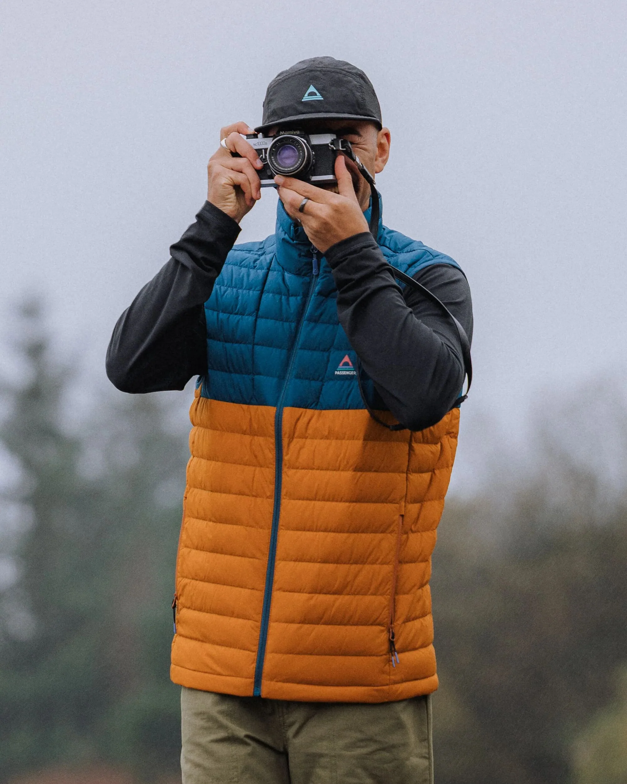 Ashland Down Gilet - Retro Orange/Tidal Blue - Image 4