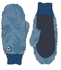Avalanche Sherpa Mittens - Abstract Mountain Blue Steel - Image 6
