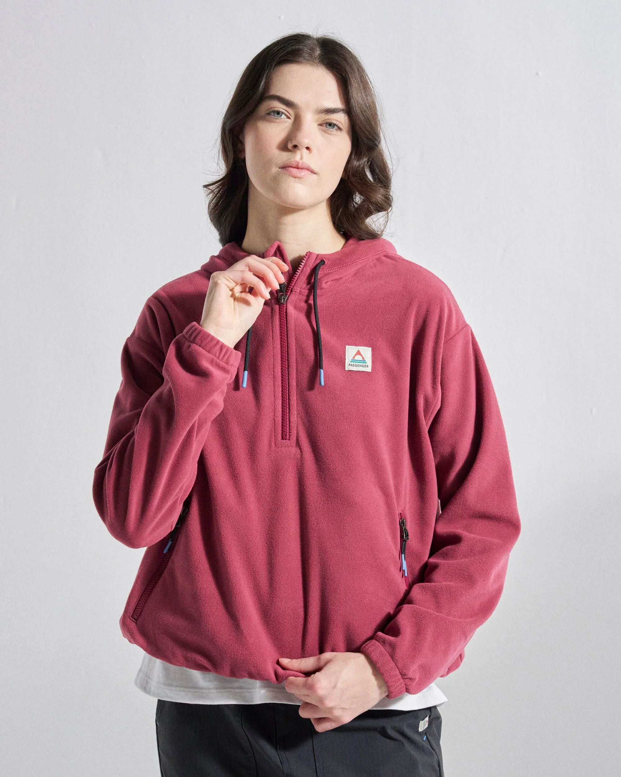 Ayla Micro Polartec® Hooded Fleece - Maroon - Image 4