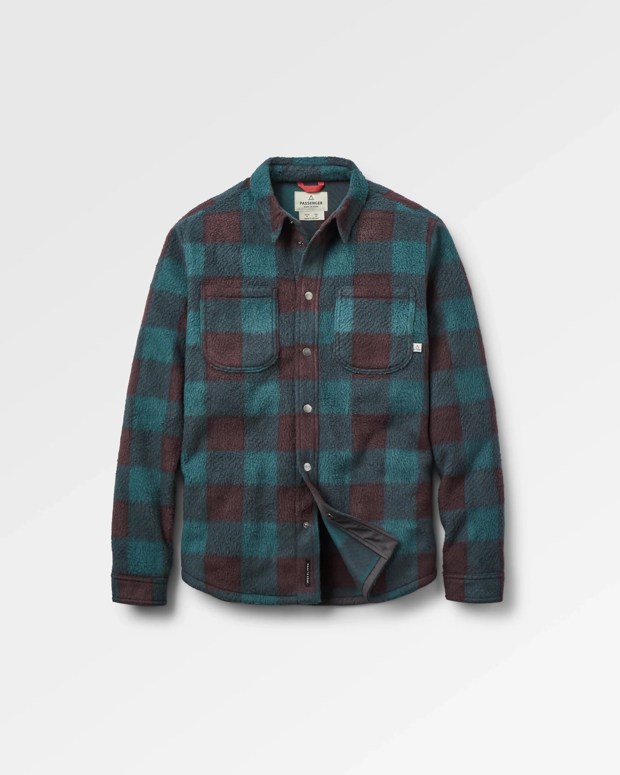 Backcountry Sherpa Fleece Shirt - Dark Fern/Espresso Check - Image 2