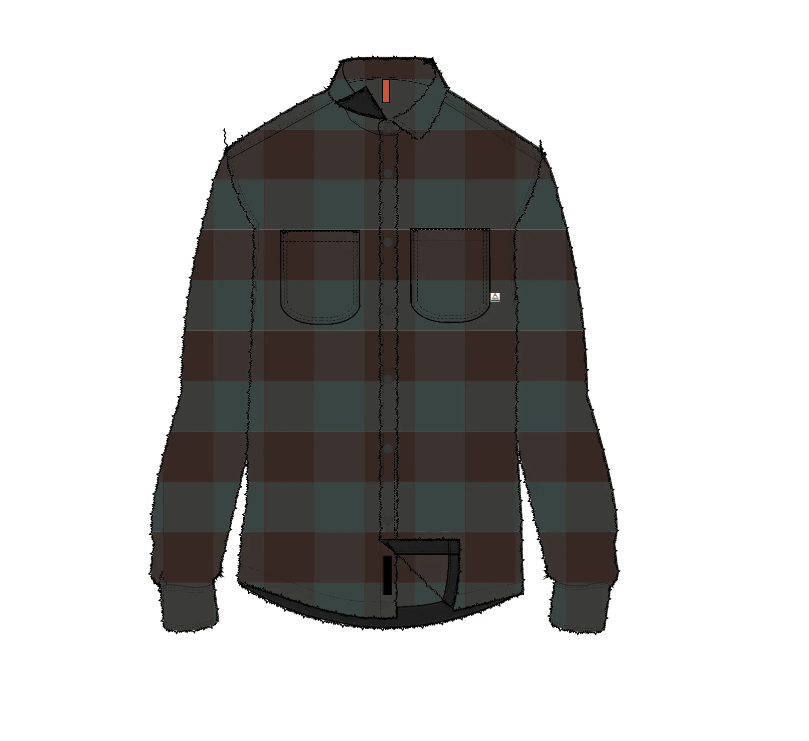 Backcountry Sherpa Fleece Shirt - Dark Fern/Espresso Check - Image 8