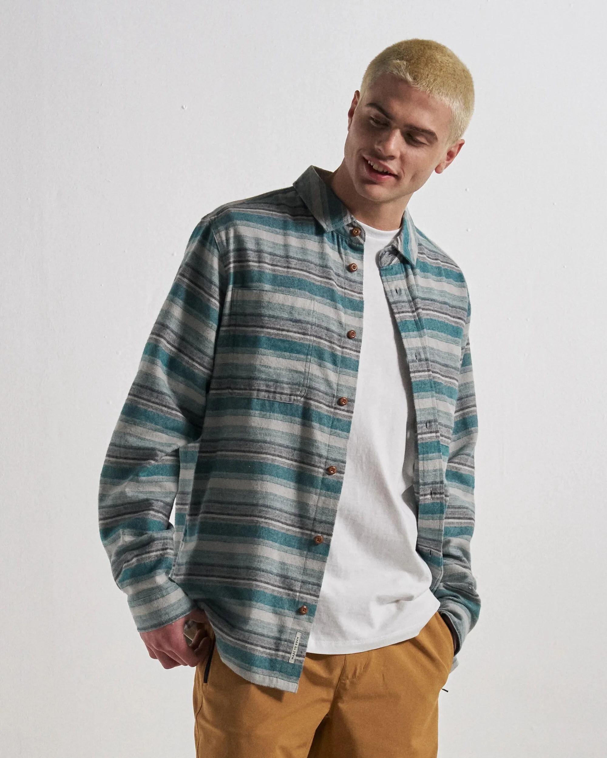 Backcountry Stripe Light Shirt - Grey Marl/Mediterranean Stripe - Image 3