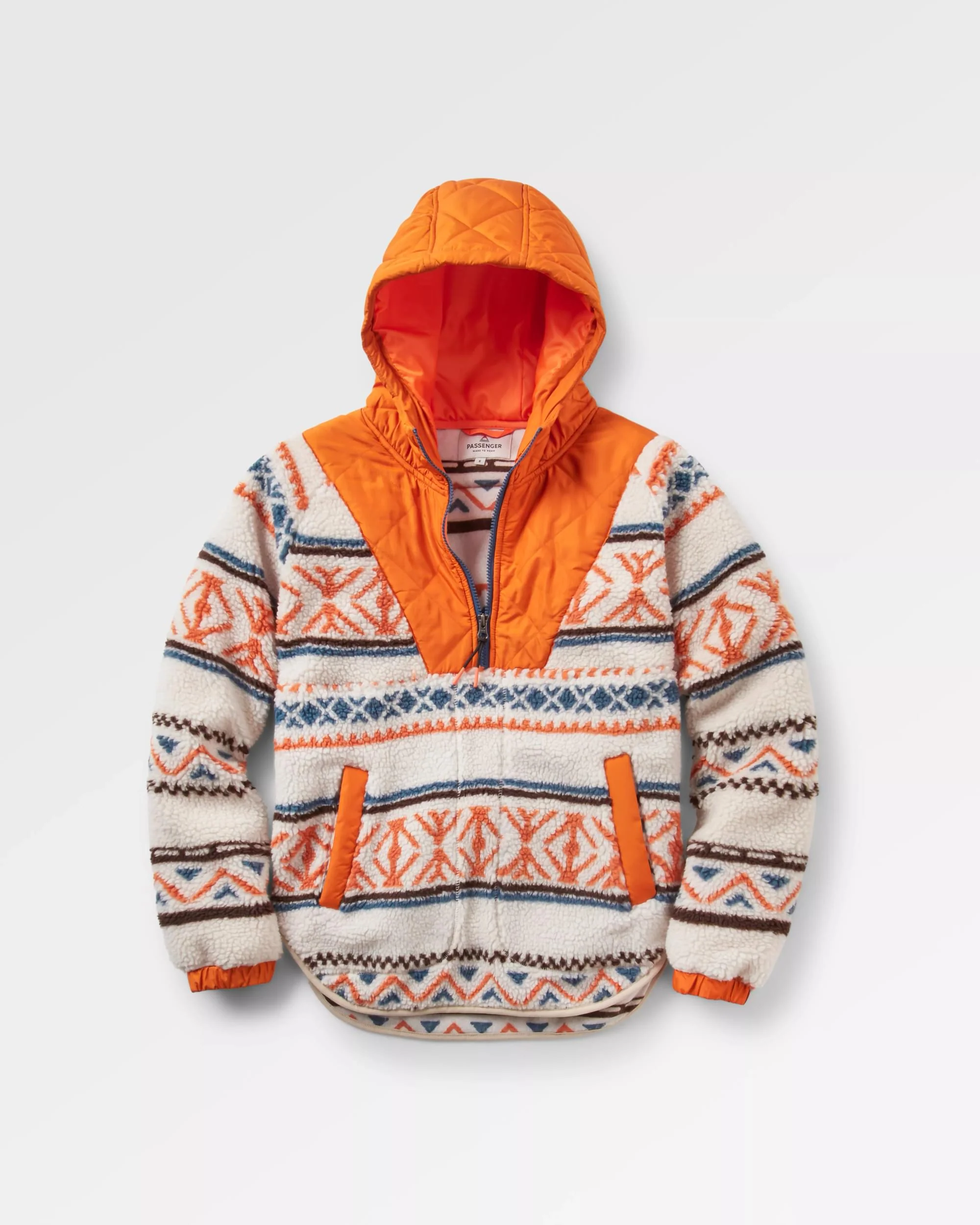 Beaumont Sherpa Hooded Fleece - Homespun Stripe Sunrise Orange - Image 7