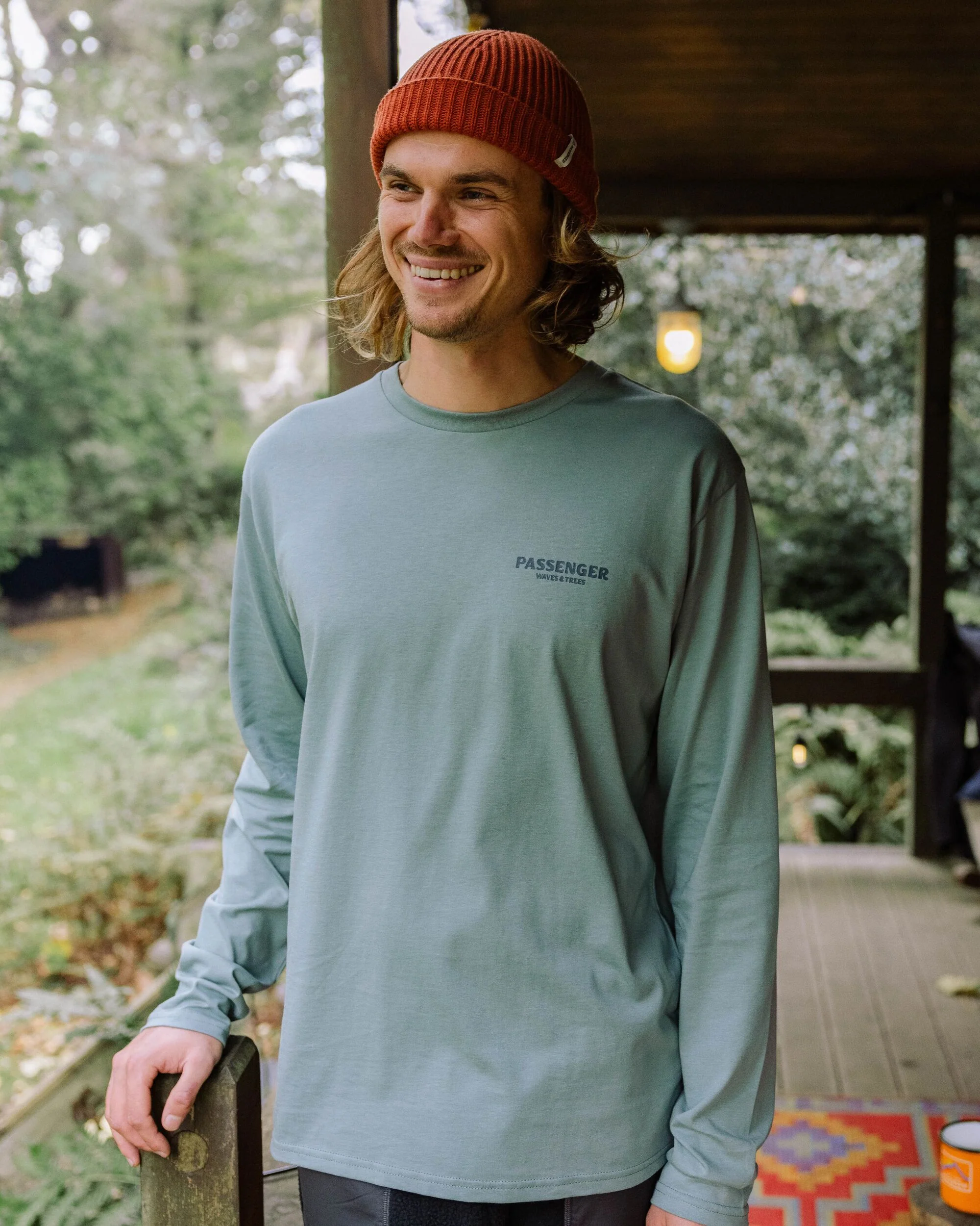 Waves & Trees Organic Cotton LS T-Shirt - Stormy Sea - Image 3