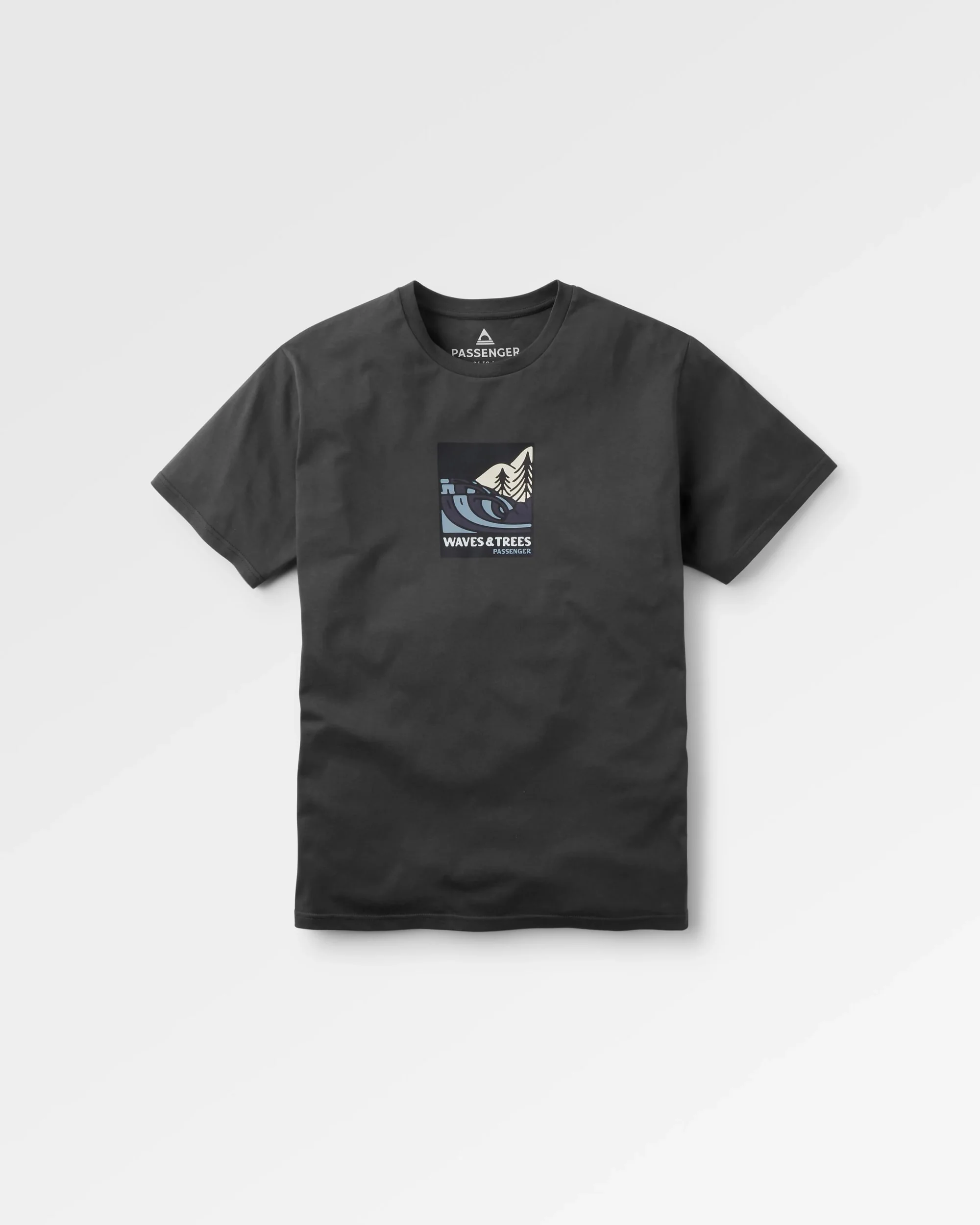 Waves & Trees Organic Cotton T-Shirt - Charcoal - Image 2