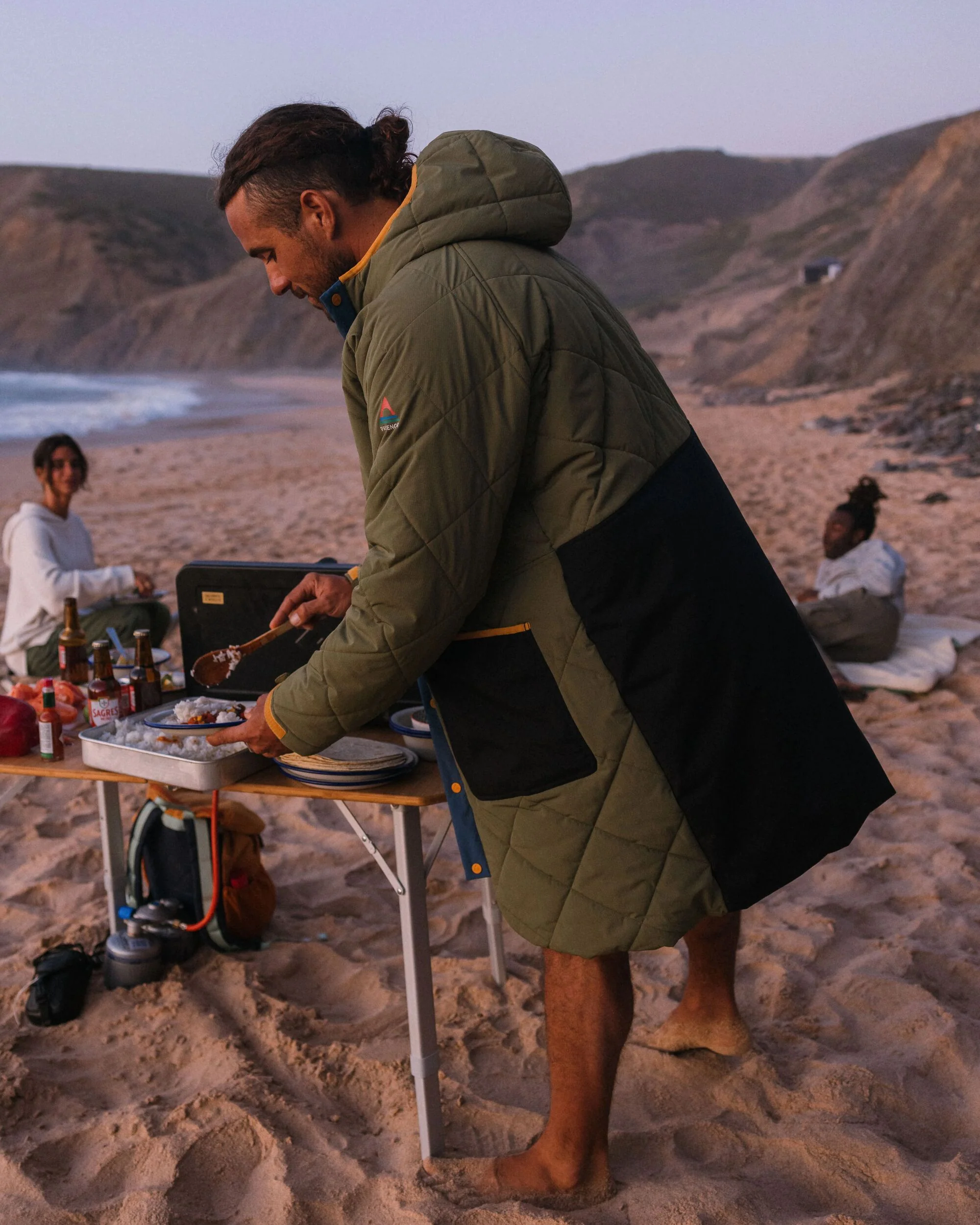 Campscape Fleece Lined Parka - Black/Khaki - Image 4