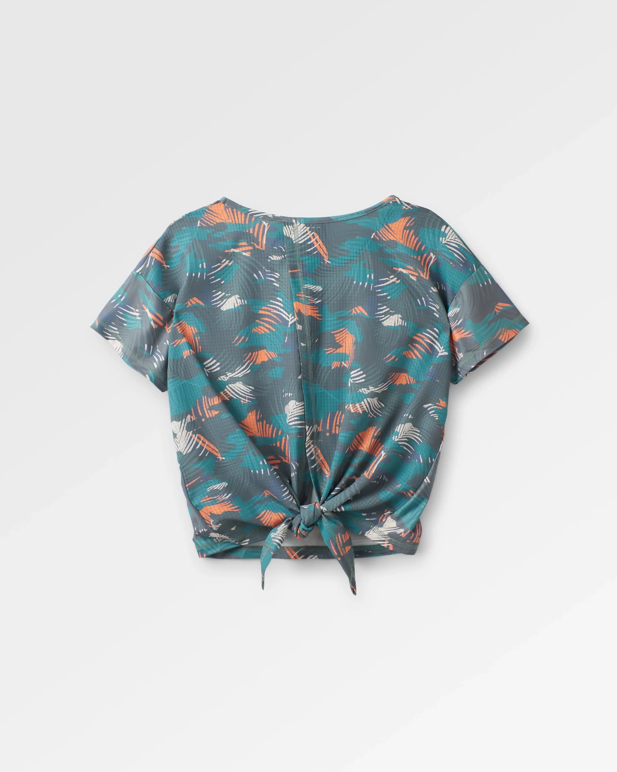 Chakra Tie Back Active T-Shirt - Palm Camo Deep Sea - Image 2
