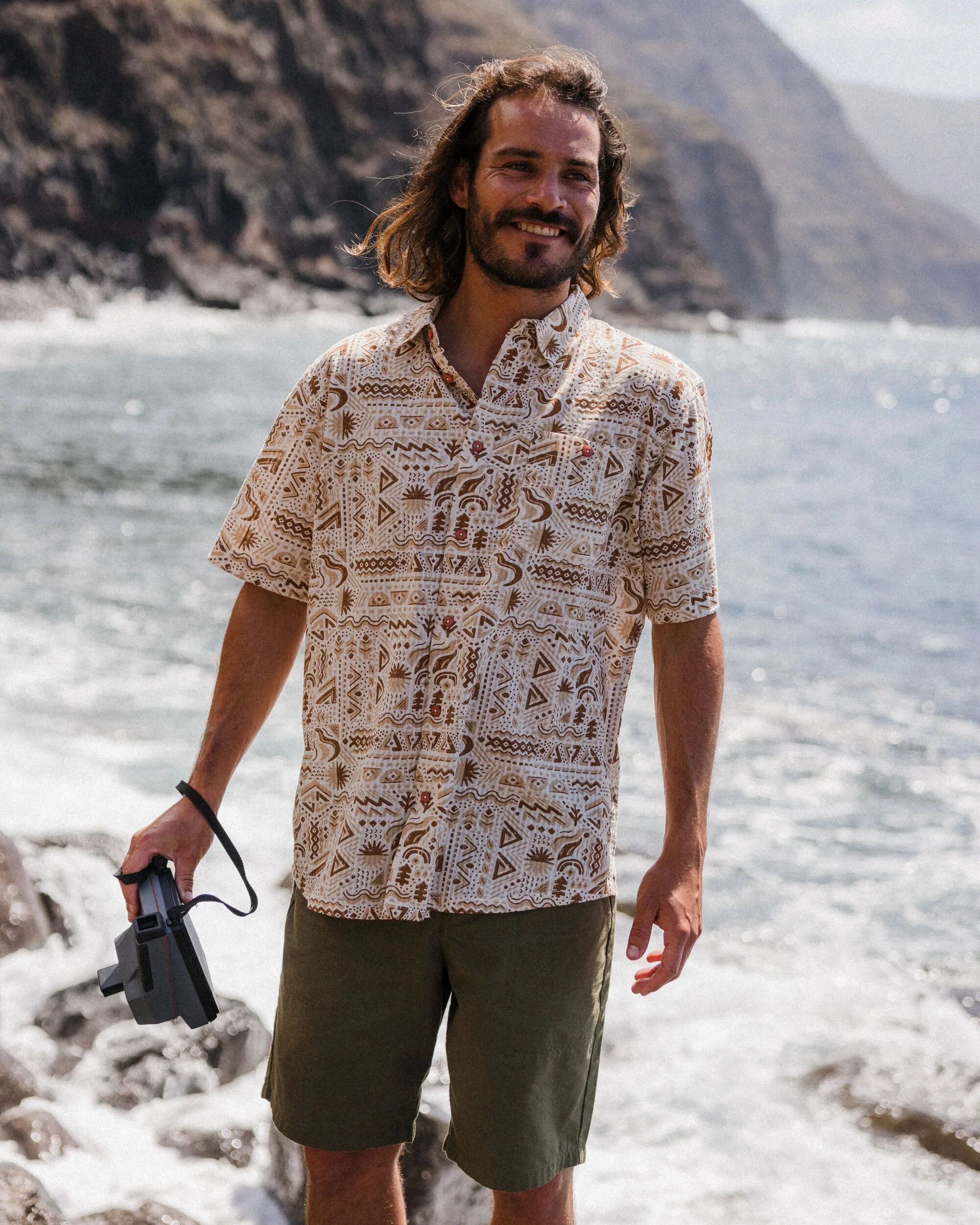 Chill Textured Short Sleeve Shirt - Elemental Geo Birch - Image 3