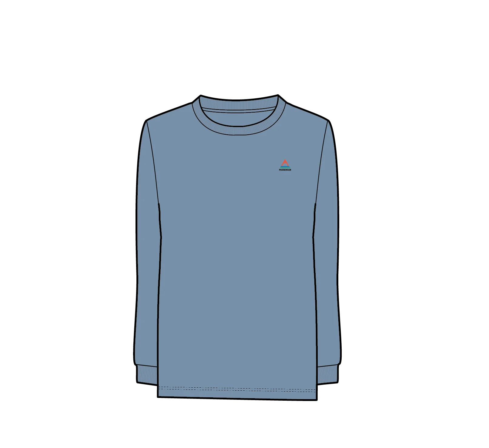 Classic LS T-Shirt - Faded Denim - Image 8