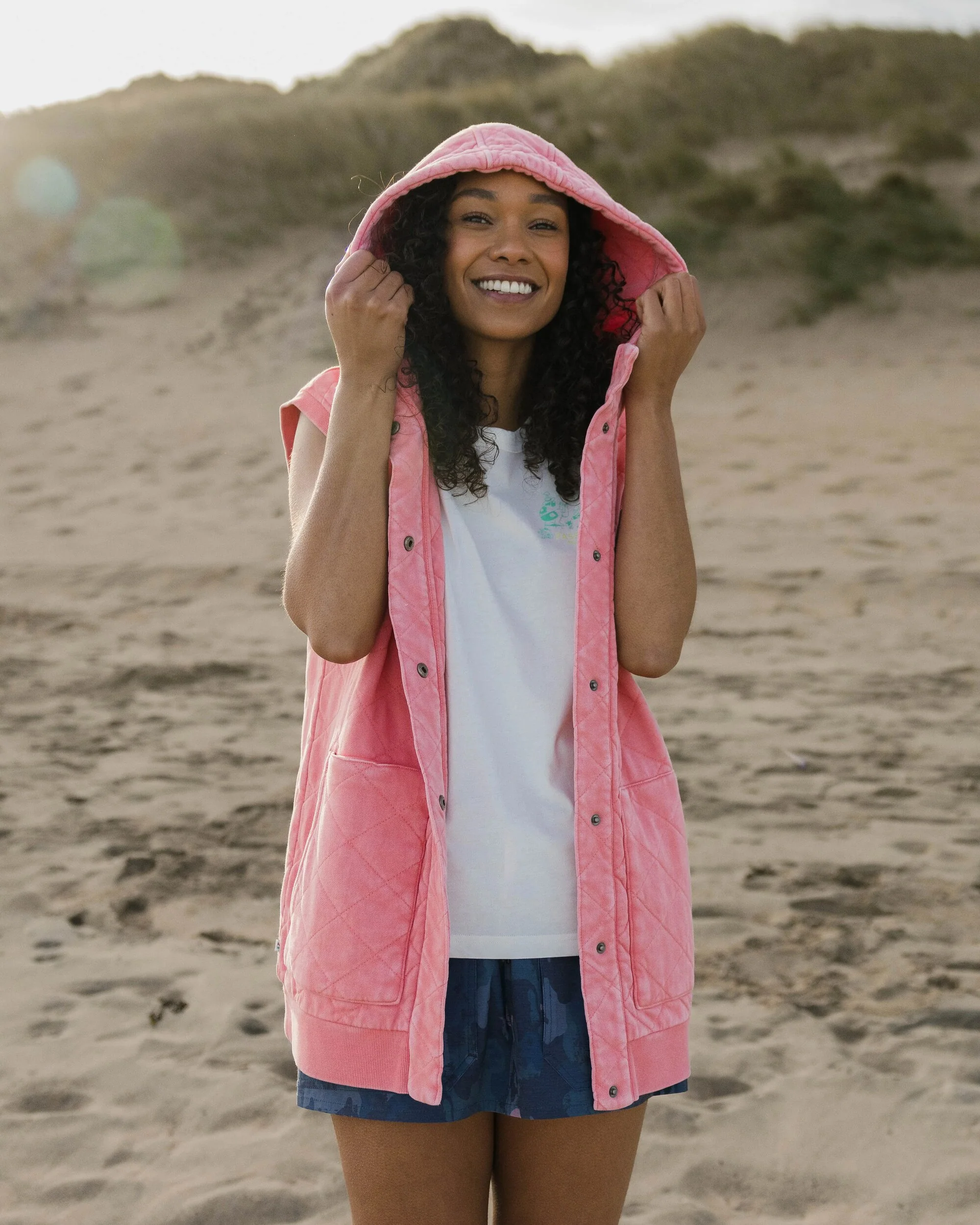 Clementine Quilted Vest - Shell Pink