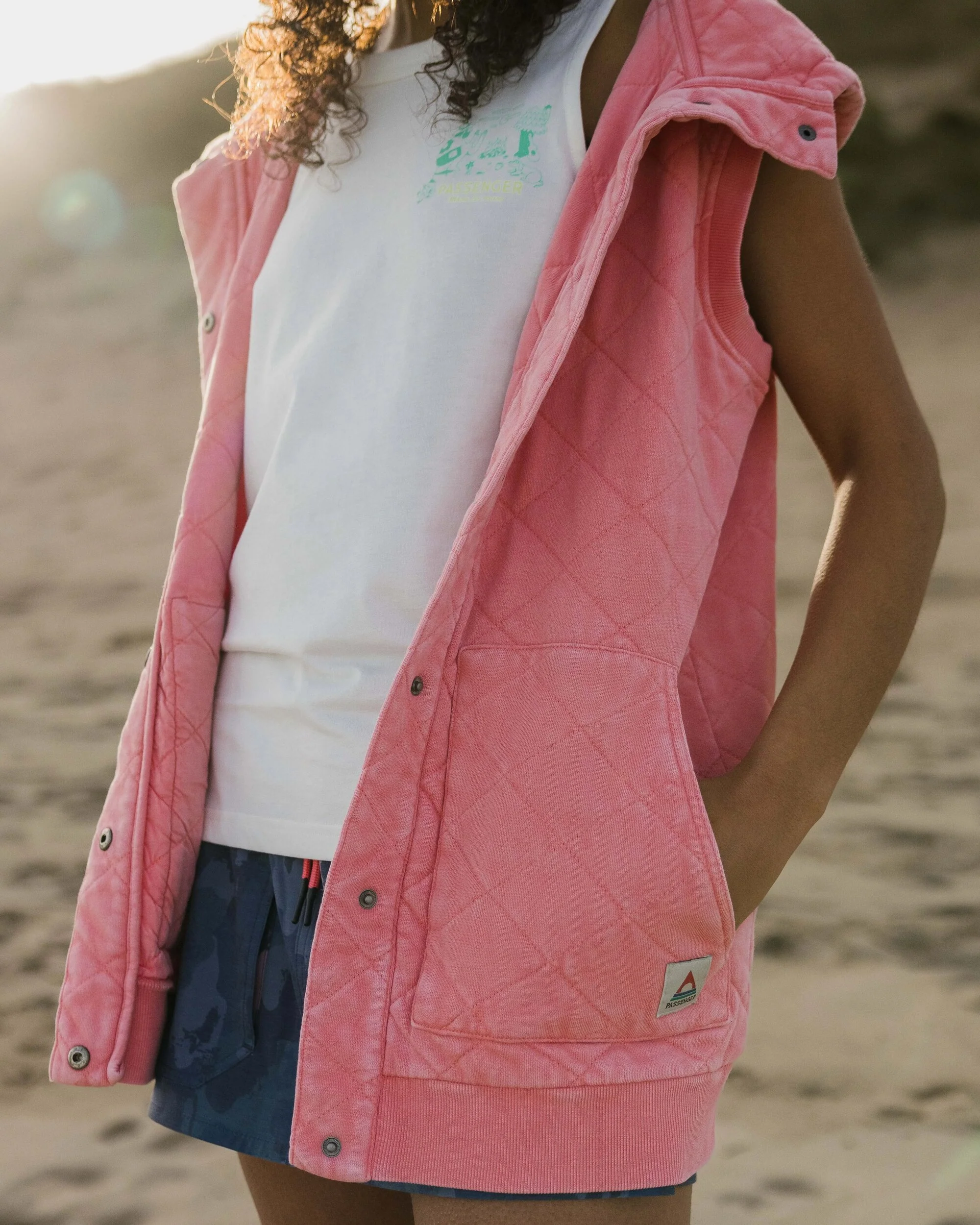 Clementine Quilted Vest - Shell Pink - Image 6