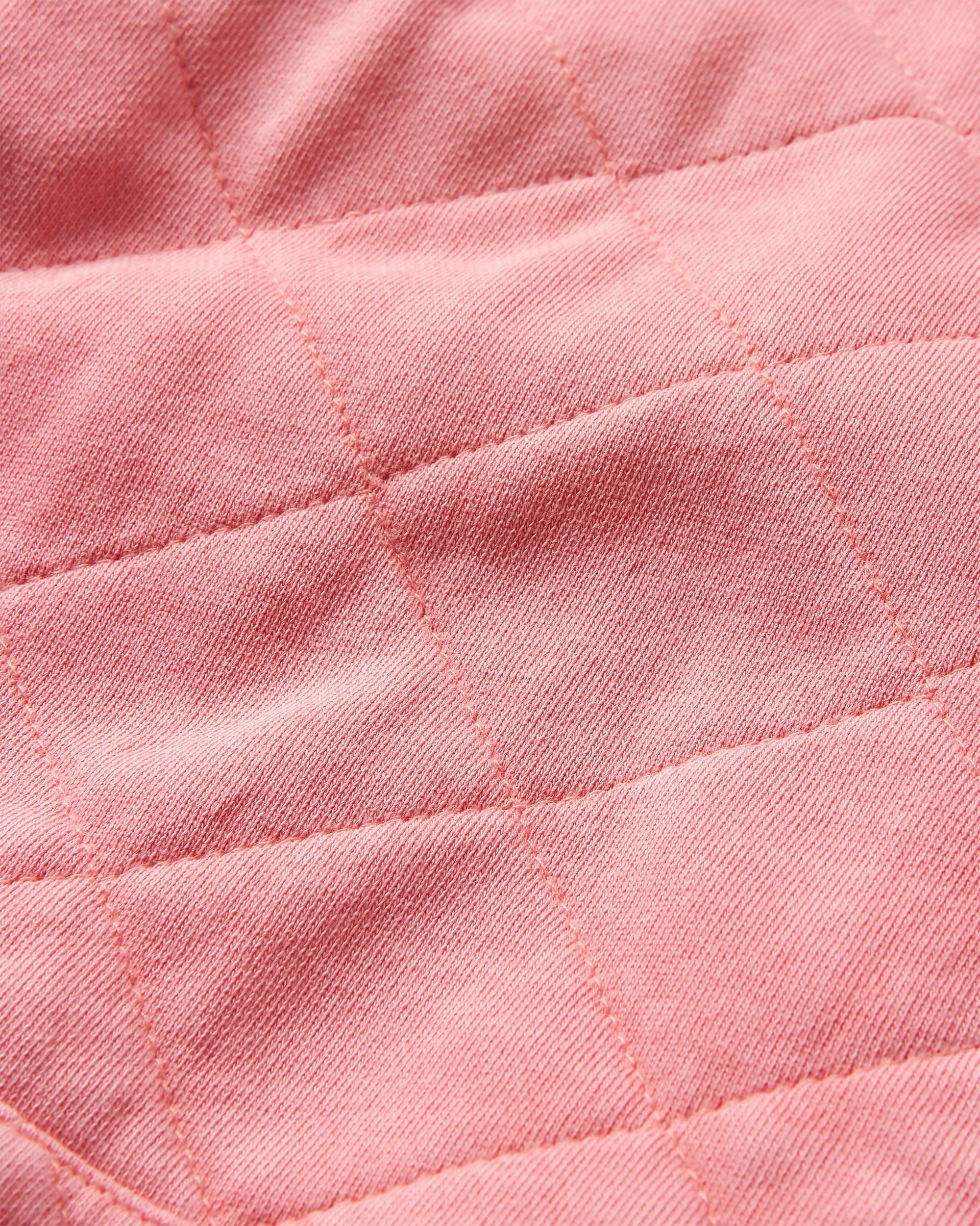 Clementine Quilted Popper Up Hoodie - Shell Pink - Image 10