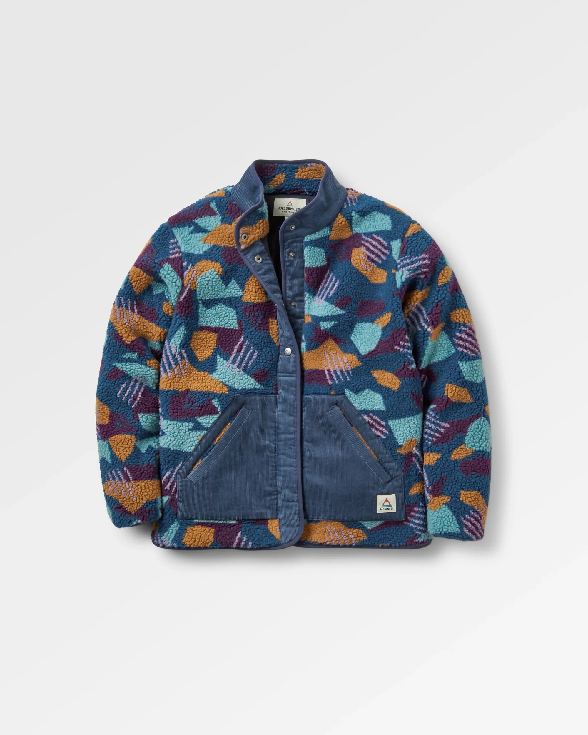 Clover Sherpa Fleece - Deep Blue Camo Pattern - Image 2