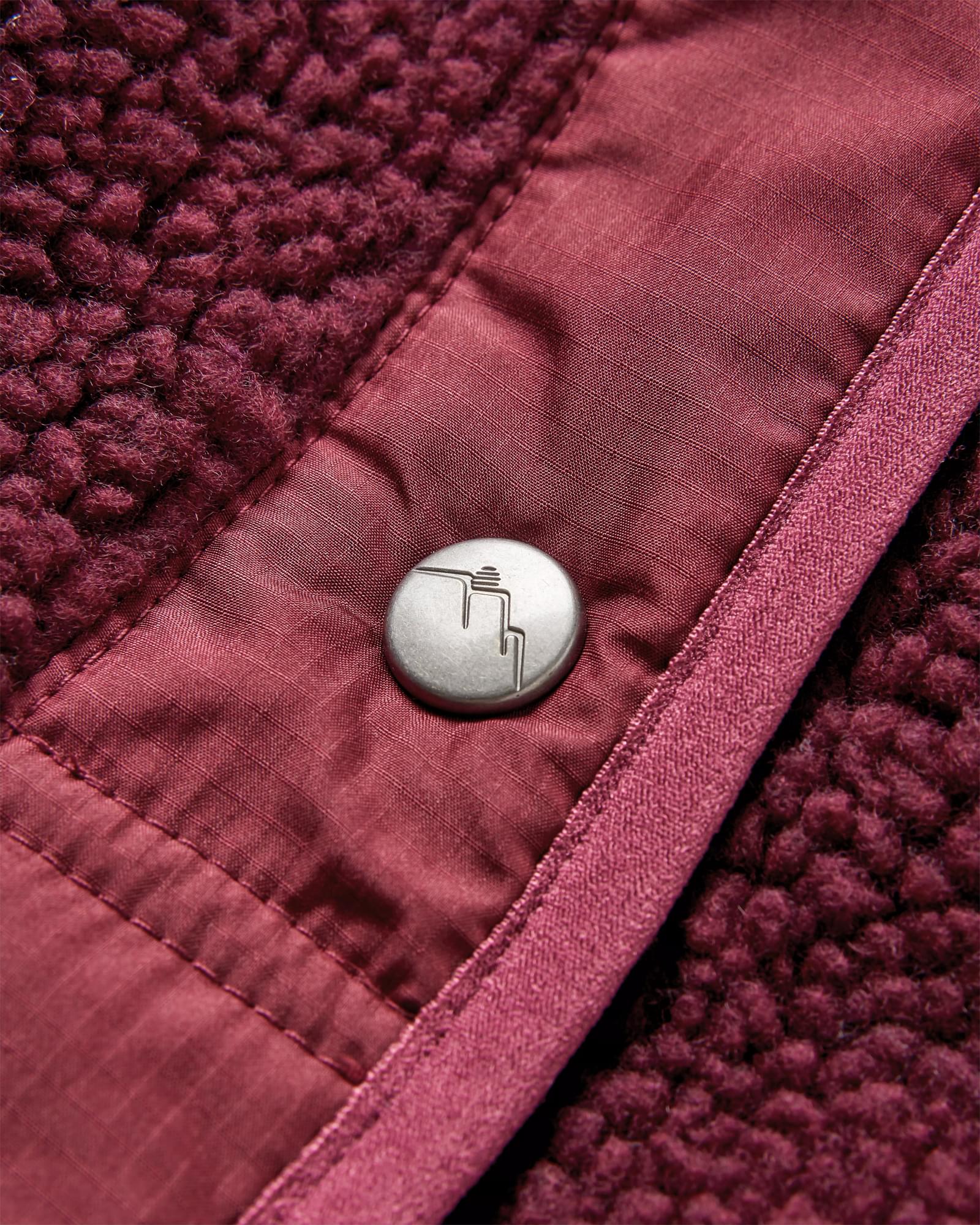 Clover Deep-Pile Sherpa Fleece - Wine - Image 9