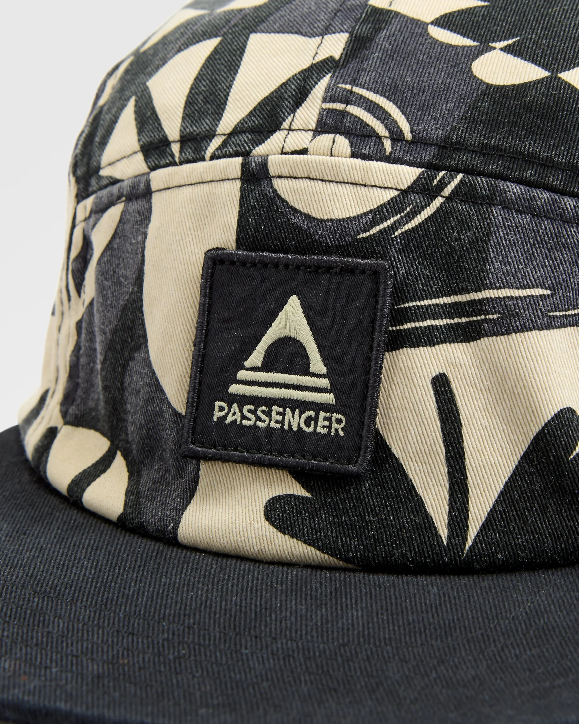 Coast 5 Panel Snapback Cap - Roam Further Black - Image 3