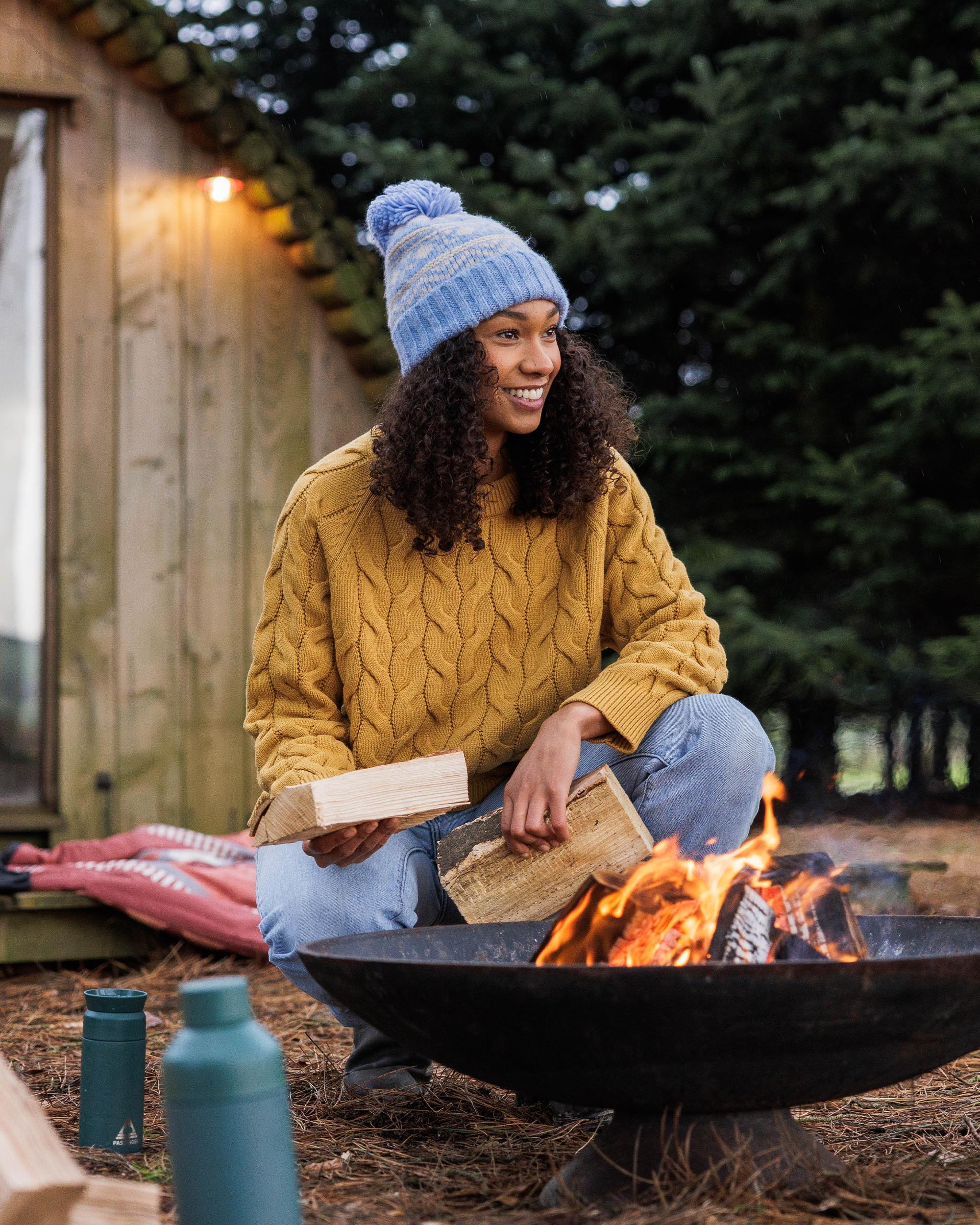Comfort Organic Knitted Jumper - Mustard Gold - Image 2