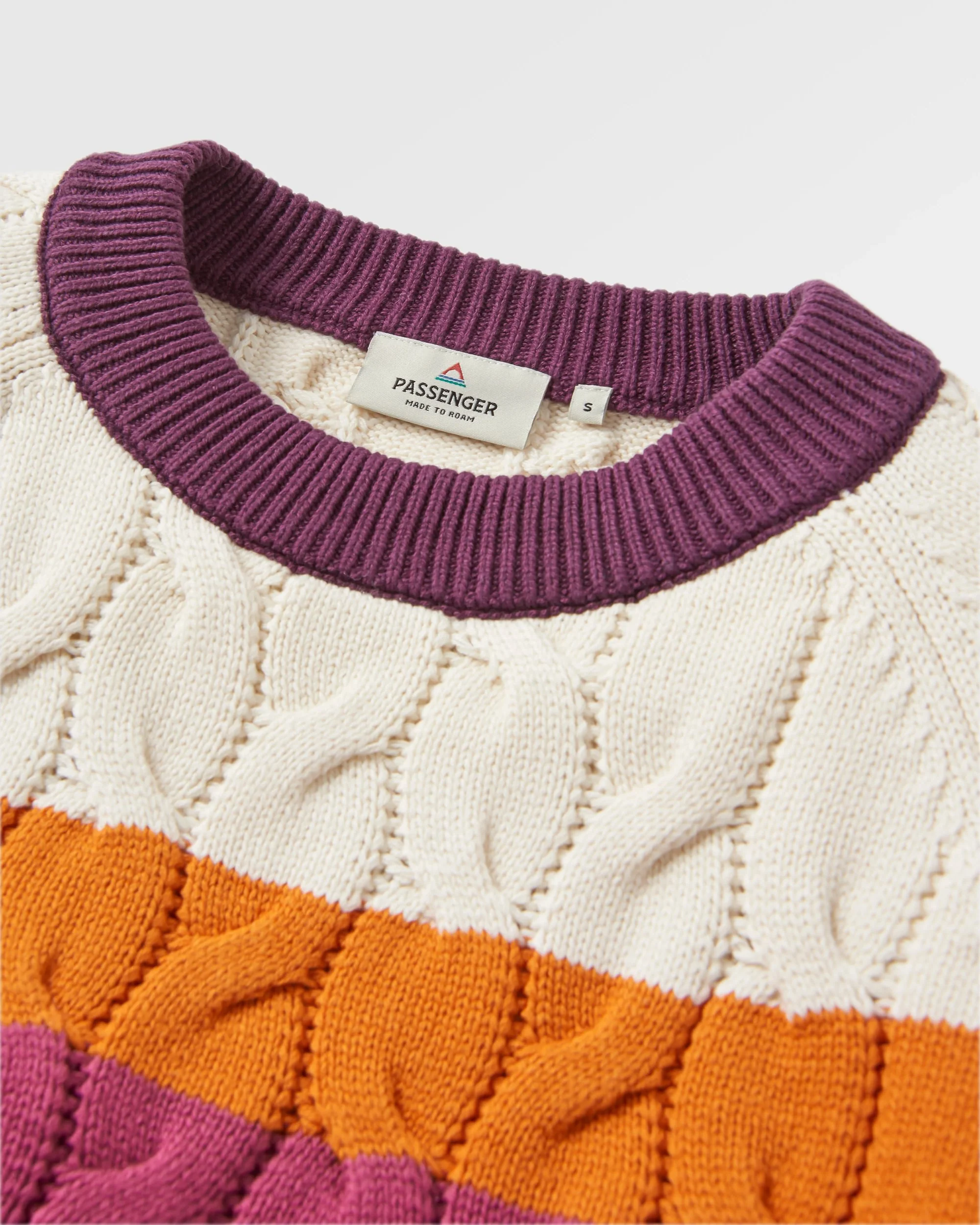 Comfort Organic Cotton Knitted Jumper - Rhubarb Multi Stripe - Image 6