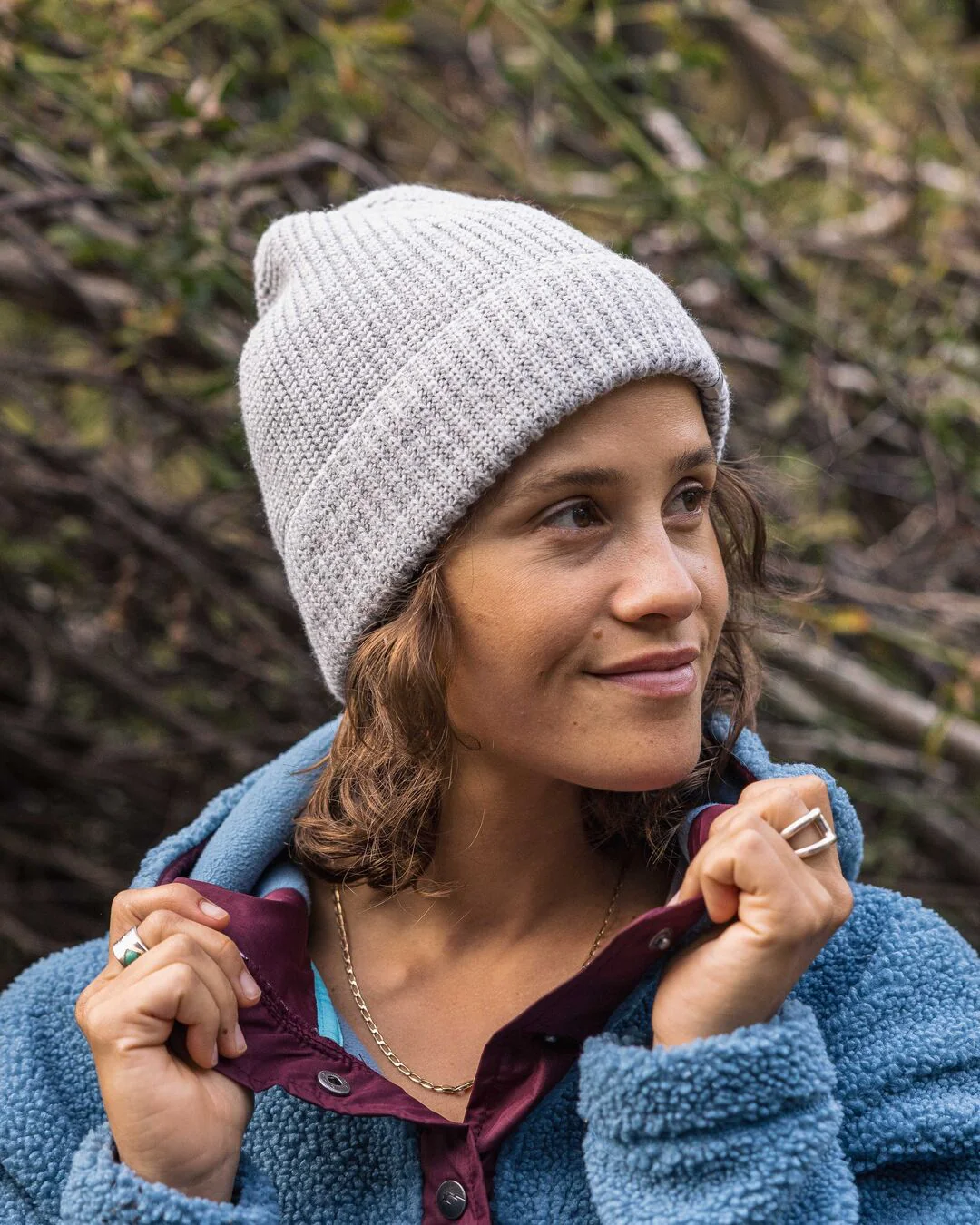 Compass Beanie - Light Grey Marl - Image 2