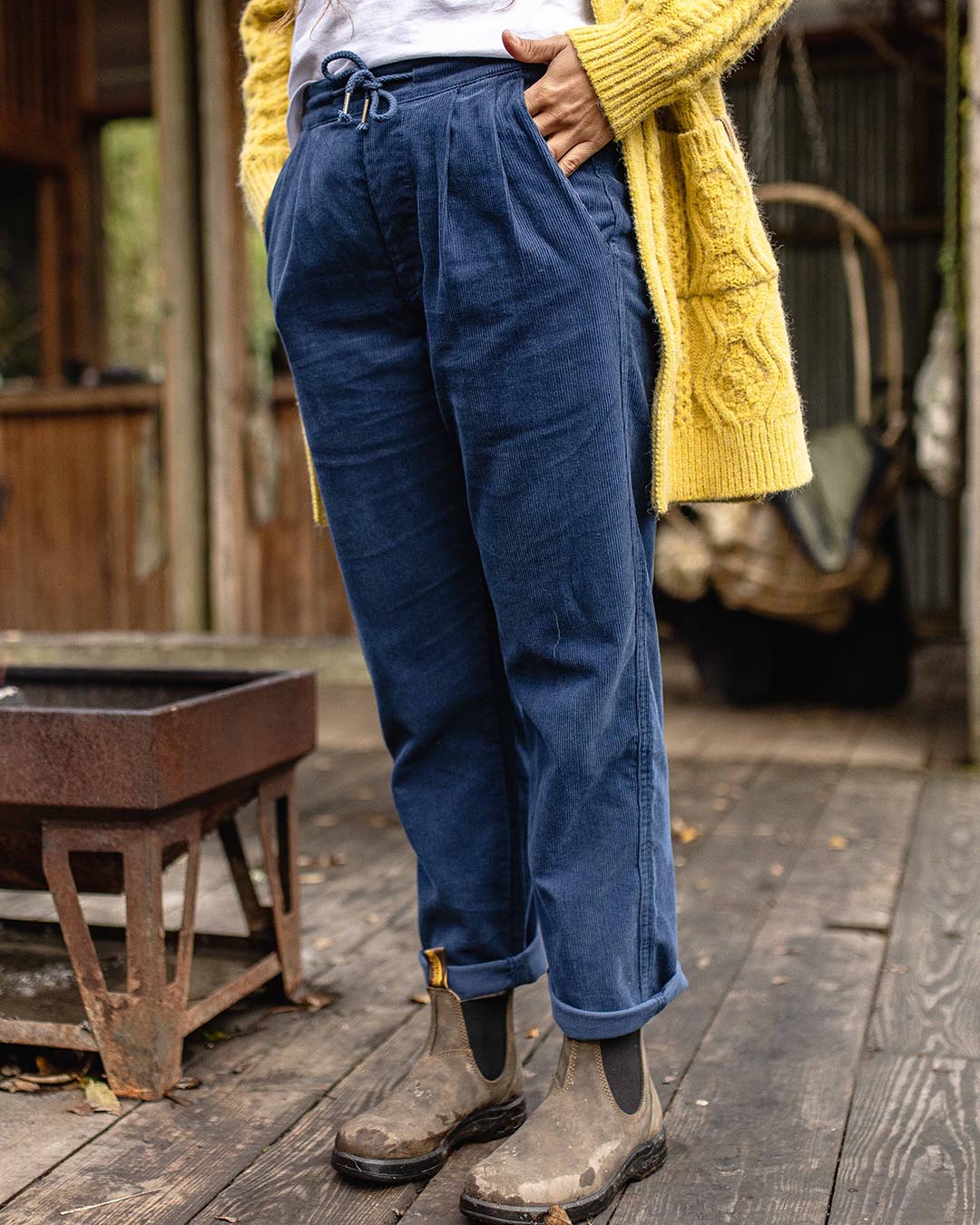 Compass Corduroy Trouser - Dark Denim