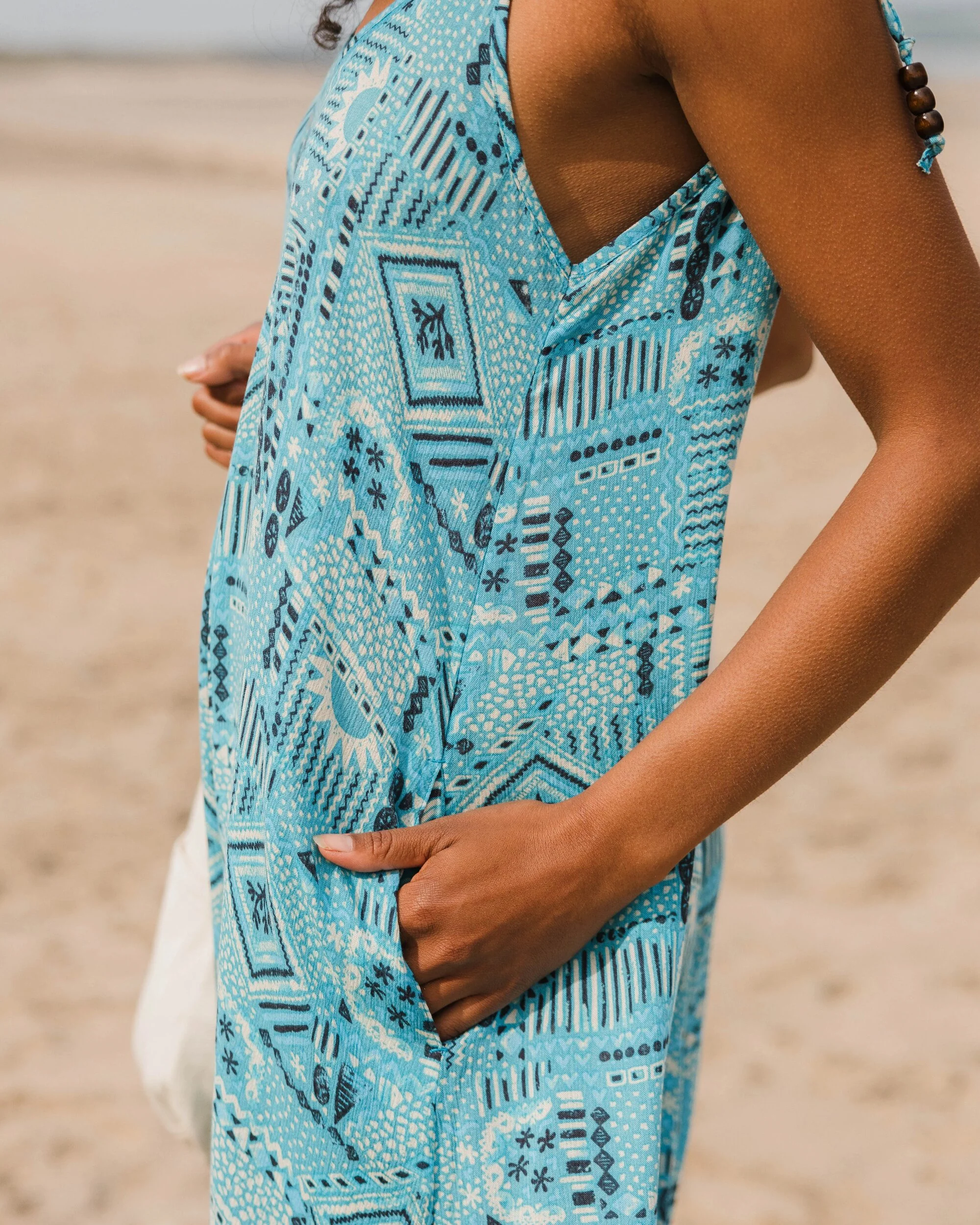 Copetín Jumpsuit - Vintage Patchwork Blue Pool - Image 6