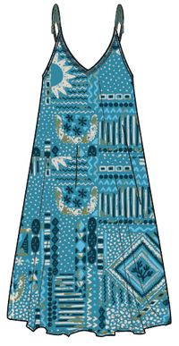 Copetín Jumpsuit - Vintage Patchwork Blue Pool - Image 9
