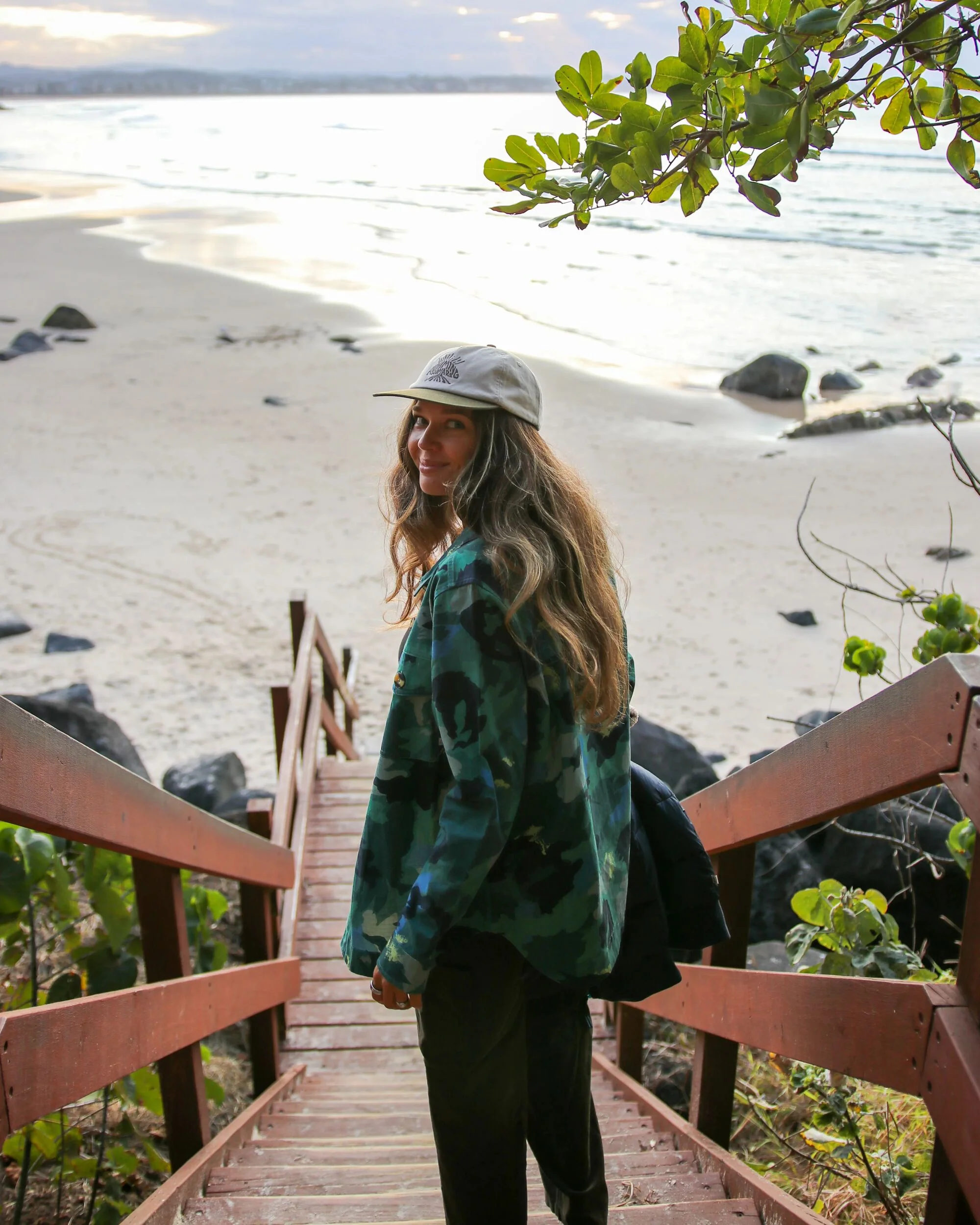 Coral Organic Cotton LS Shirt - Alpine Camo Rain Forest - Image 4