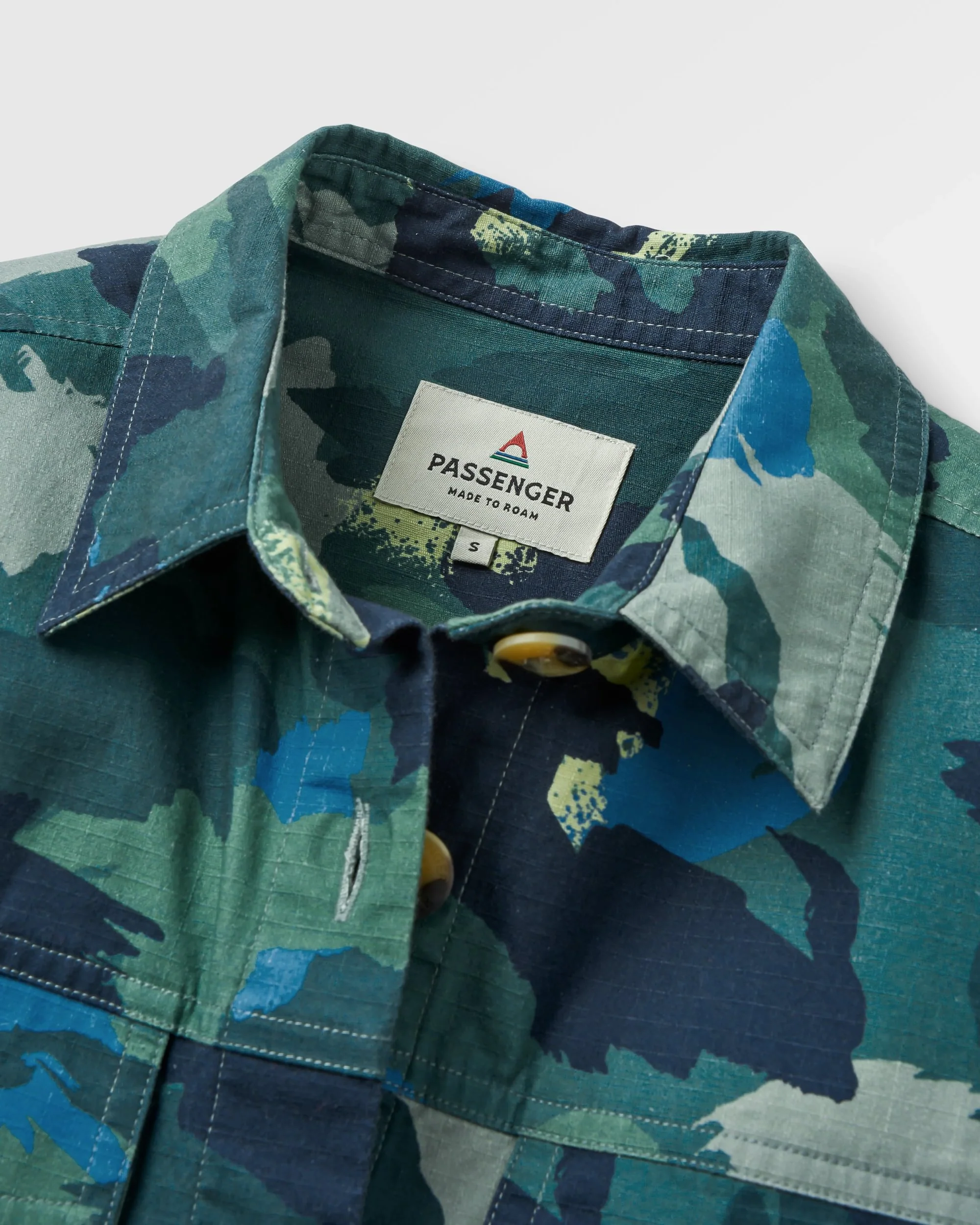 Coral Organic Cotton LS Shirt - Alpine Camo Rain Forest - Image 6