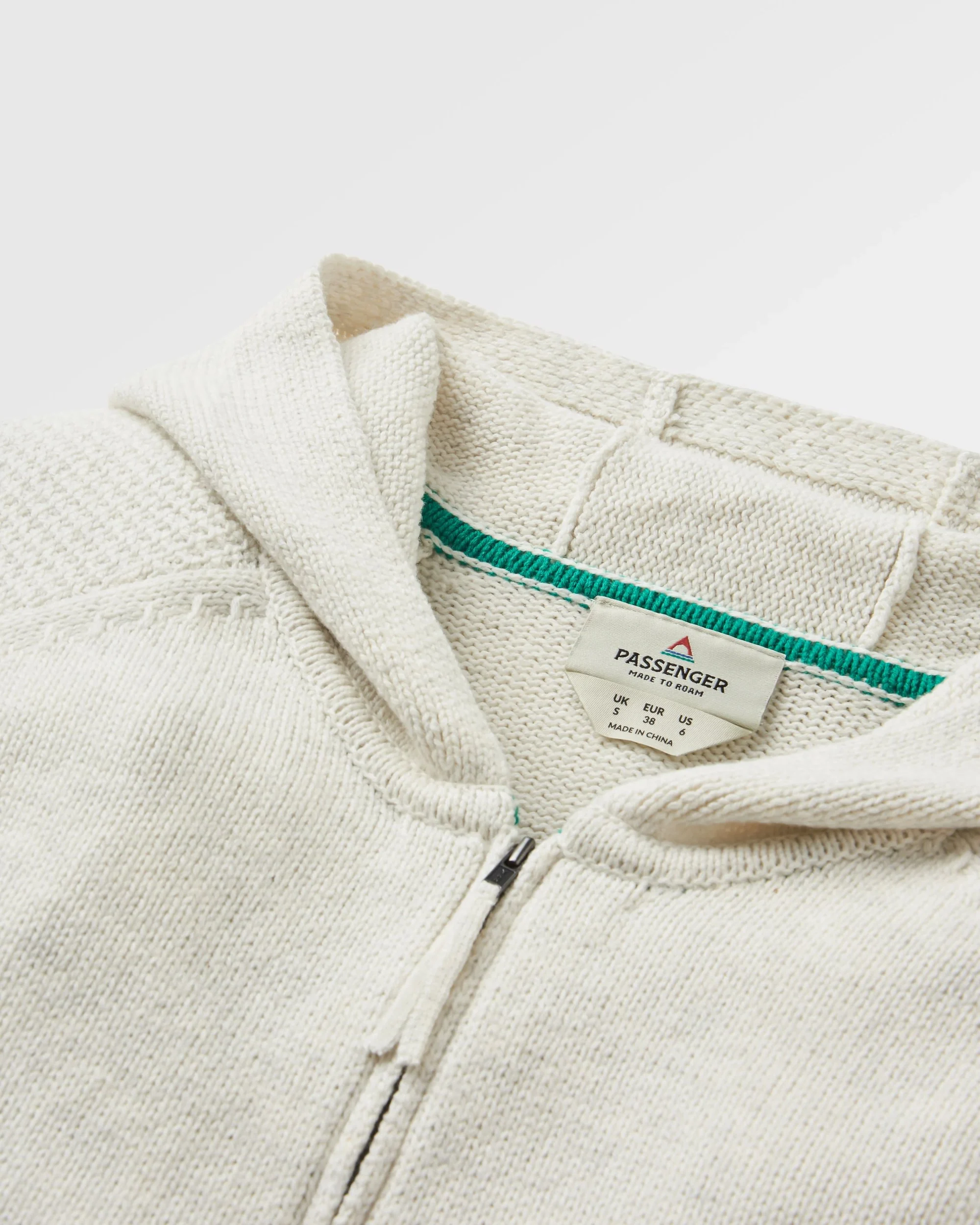 Cove Full Zip Knitted Hoodie - Off White - Image 10