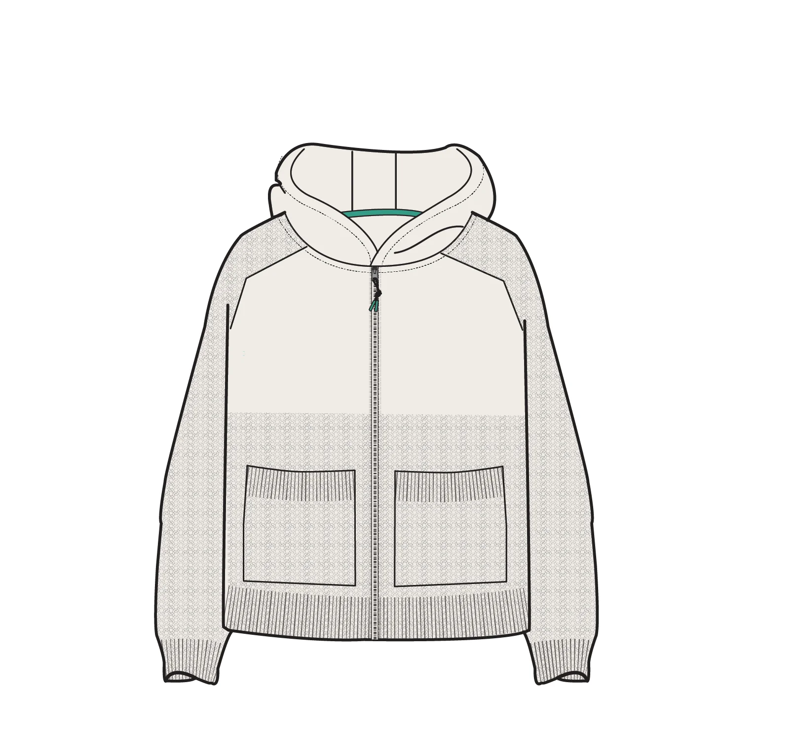 Cove Full Zip Knitted Hoodie - Off White - Image 12