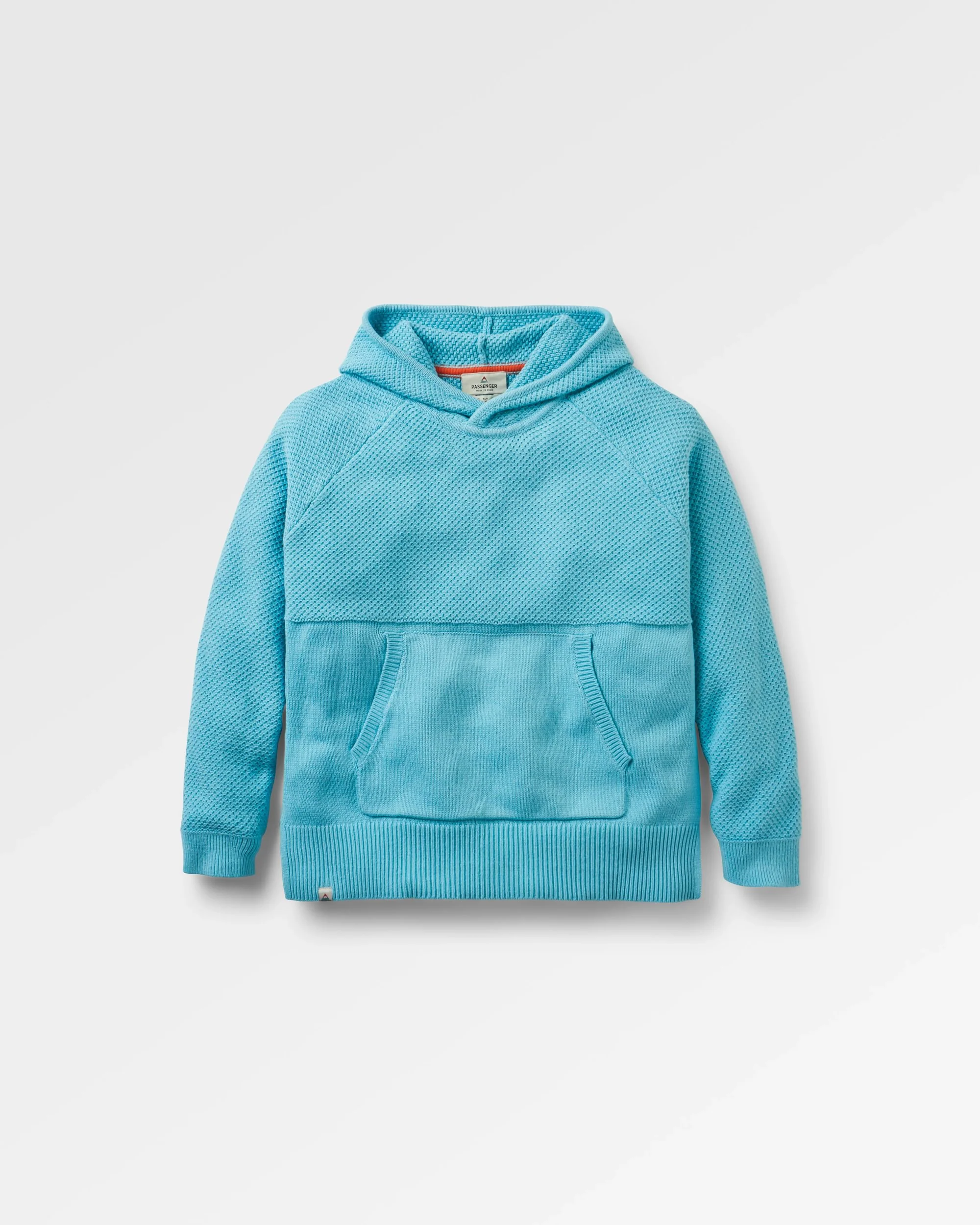 Cove Organic Cotton Knitted Hoodie - Retro Blue - Image 2
