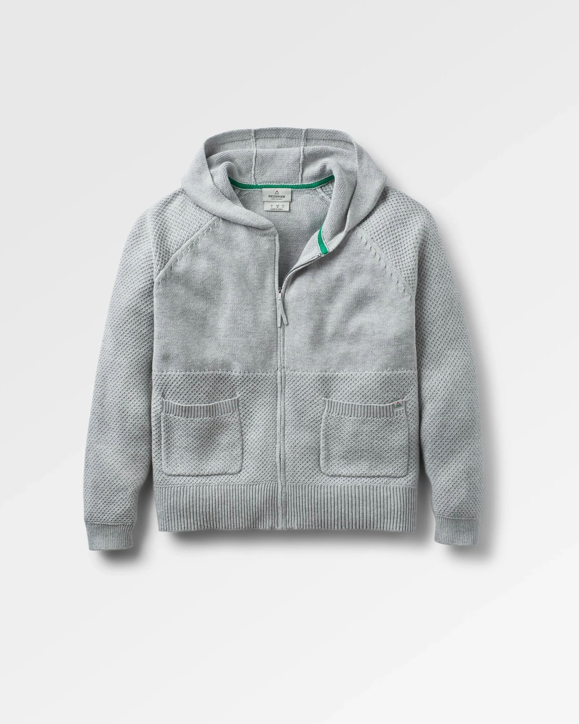 Cove Full Zip Knitted Hoodie - Grey Marl - Image 2