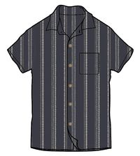 Cove Organic Cotton Short Sleeve Shirt - Deep Navy Jacquard Stripe - Image 9