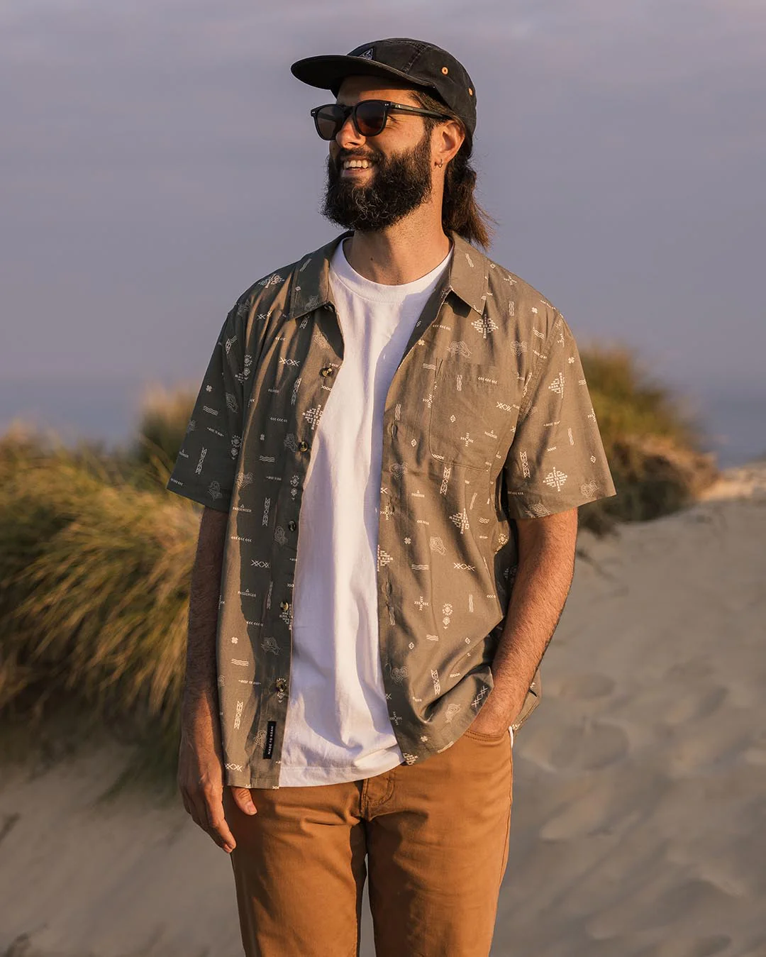 Cove Organic Cotton Short Sleeve Shirt - Olive Made To Roam - Image 2