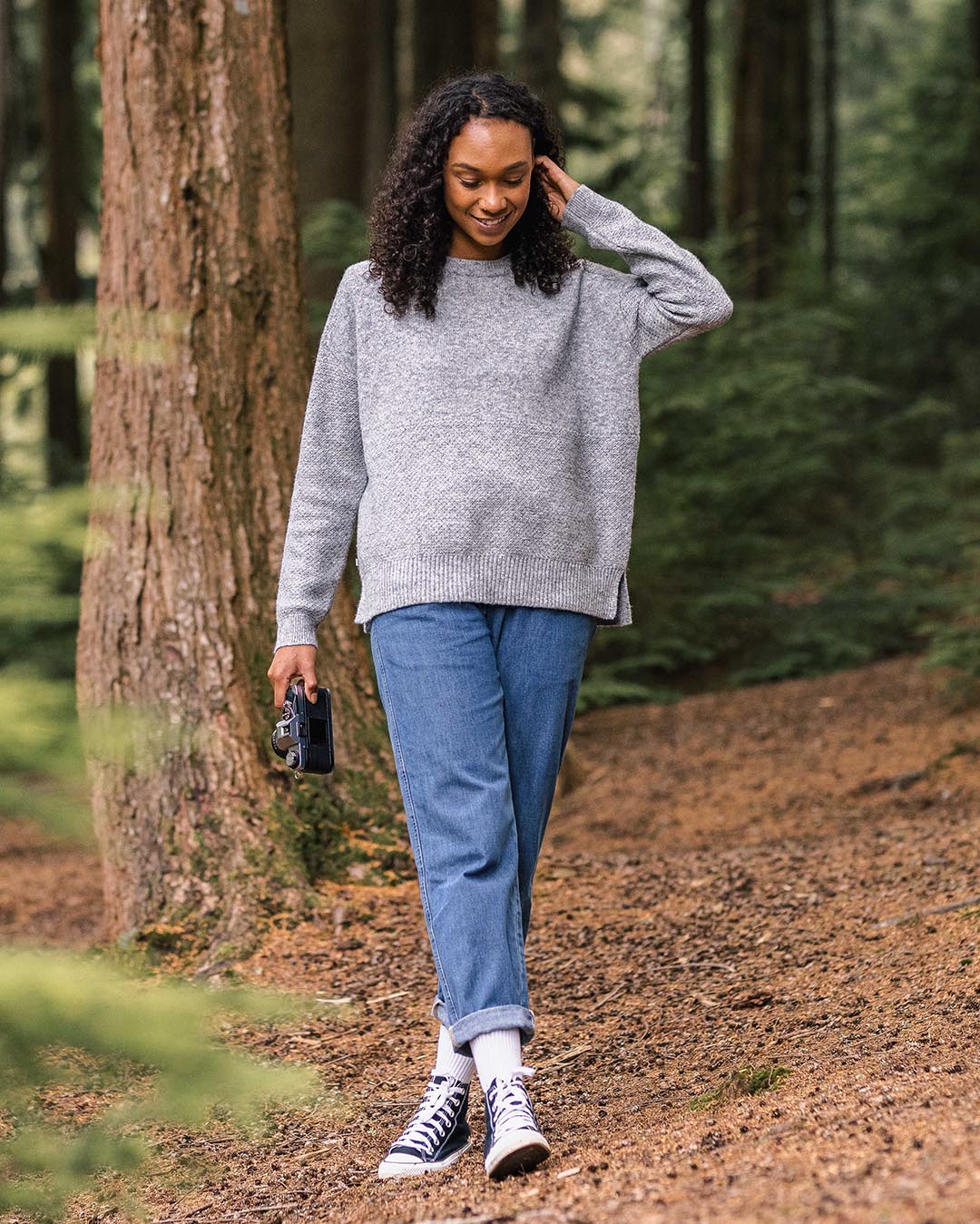 Cove Knitted Jumper - Grey Marl - Image 3
