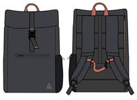 Crossing Roll Top Backpack - Charcoal/ Black - Image 11