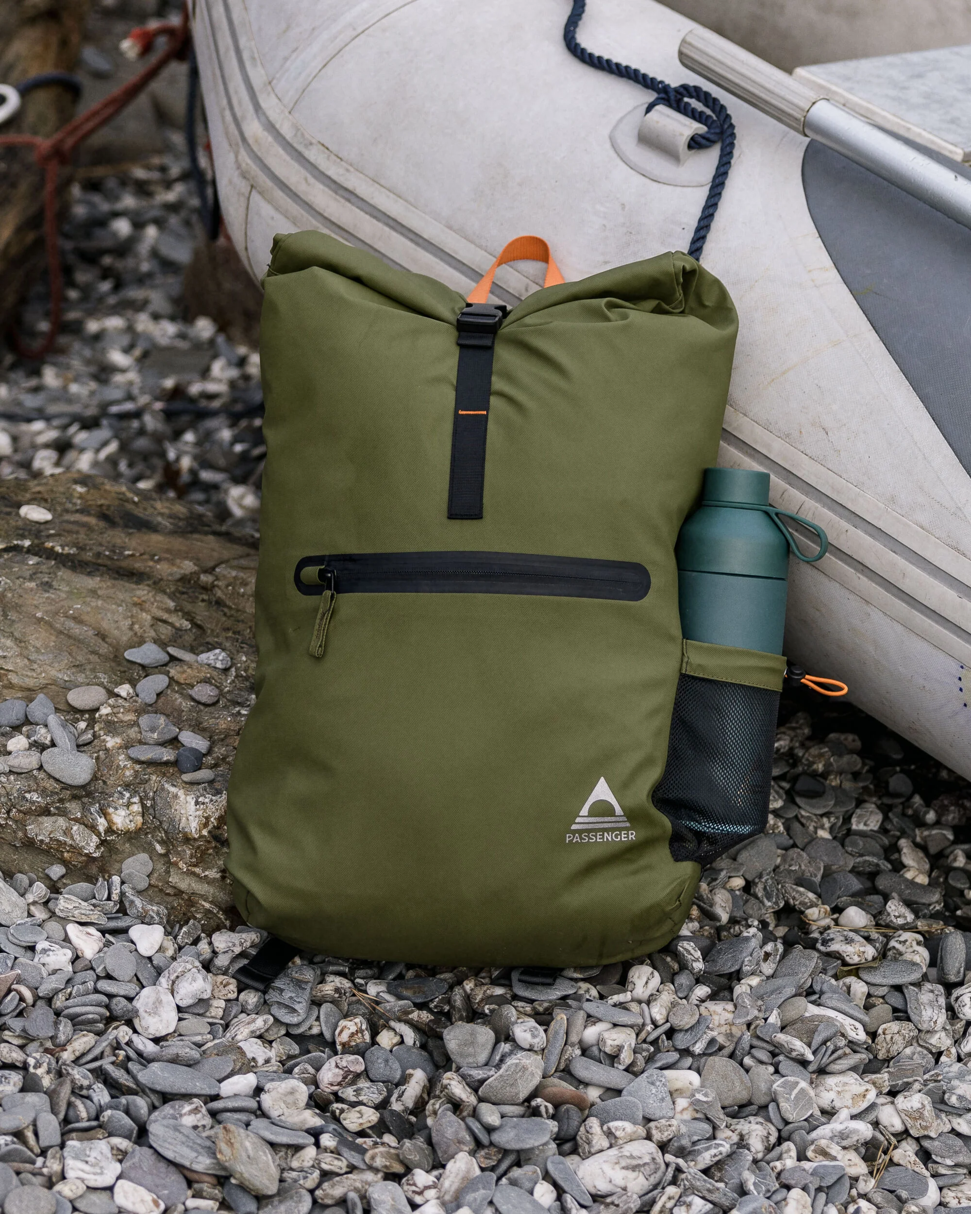 Crossing Roll Top Backpack - True Black/ Khaki - Image 8