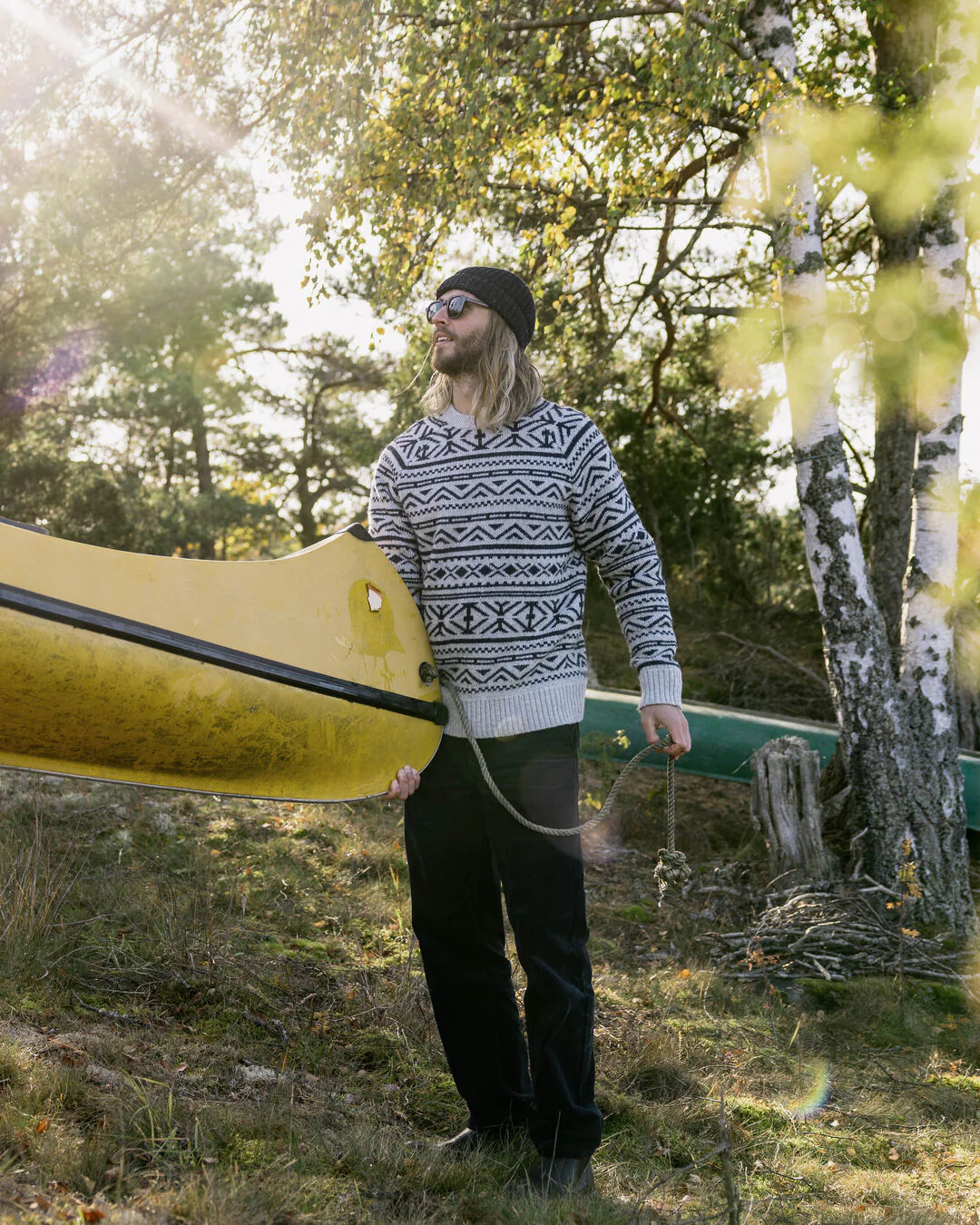 Cutback Fairisle Knitted Jumper - Grey Marl - Image 3