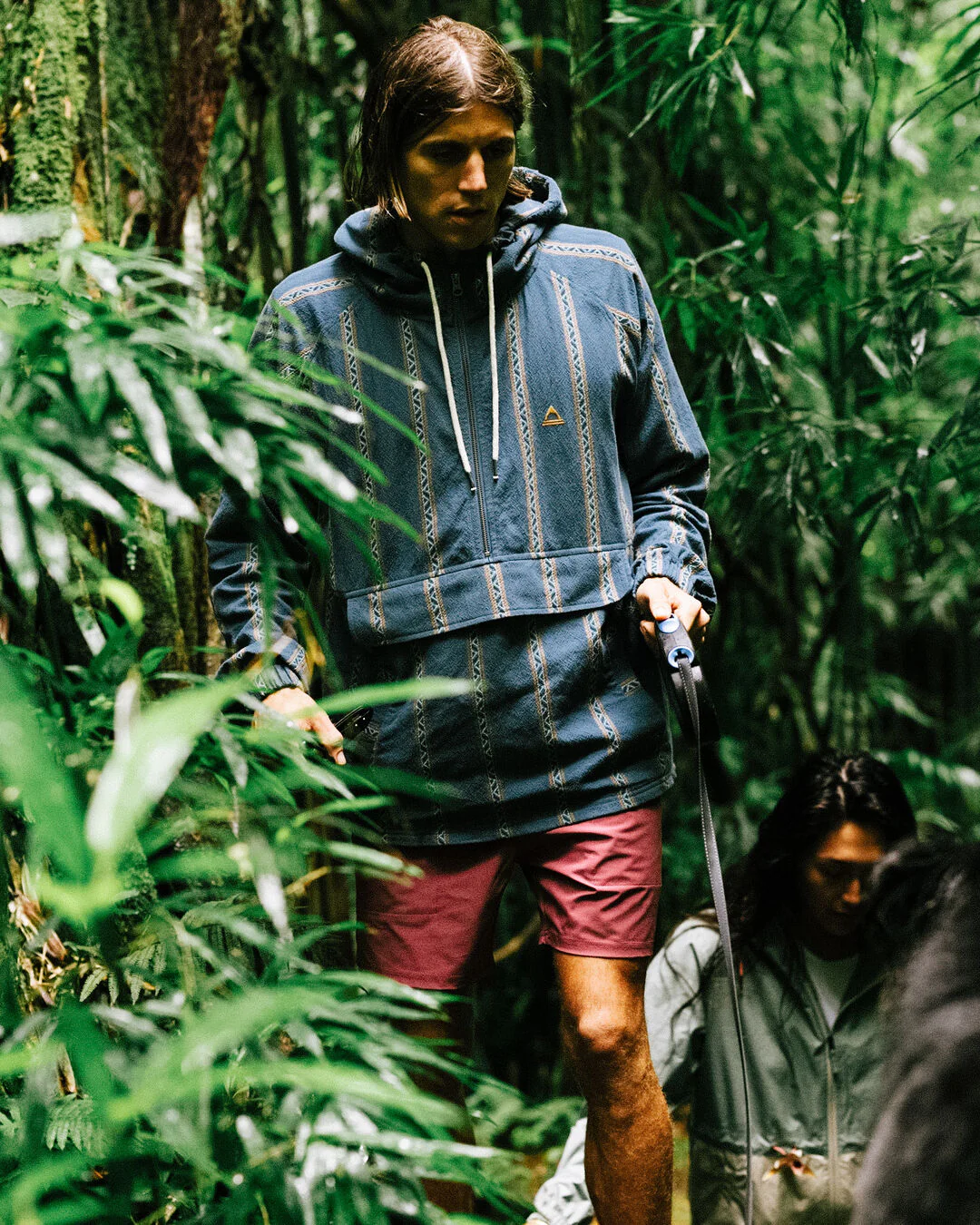 Dune 1/2 Zip Organic Cotton Hoodie - Mediterranean Geo Stripe - Image 3
