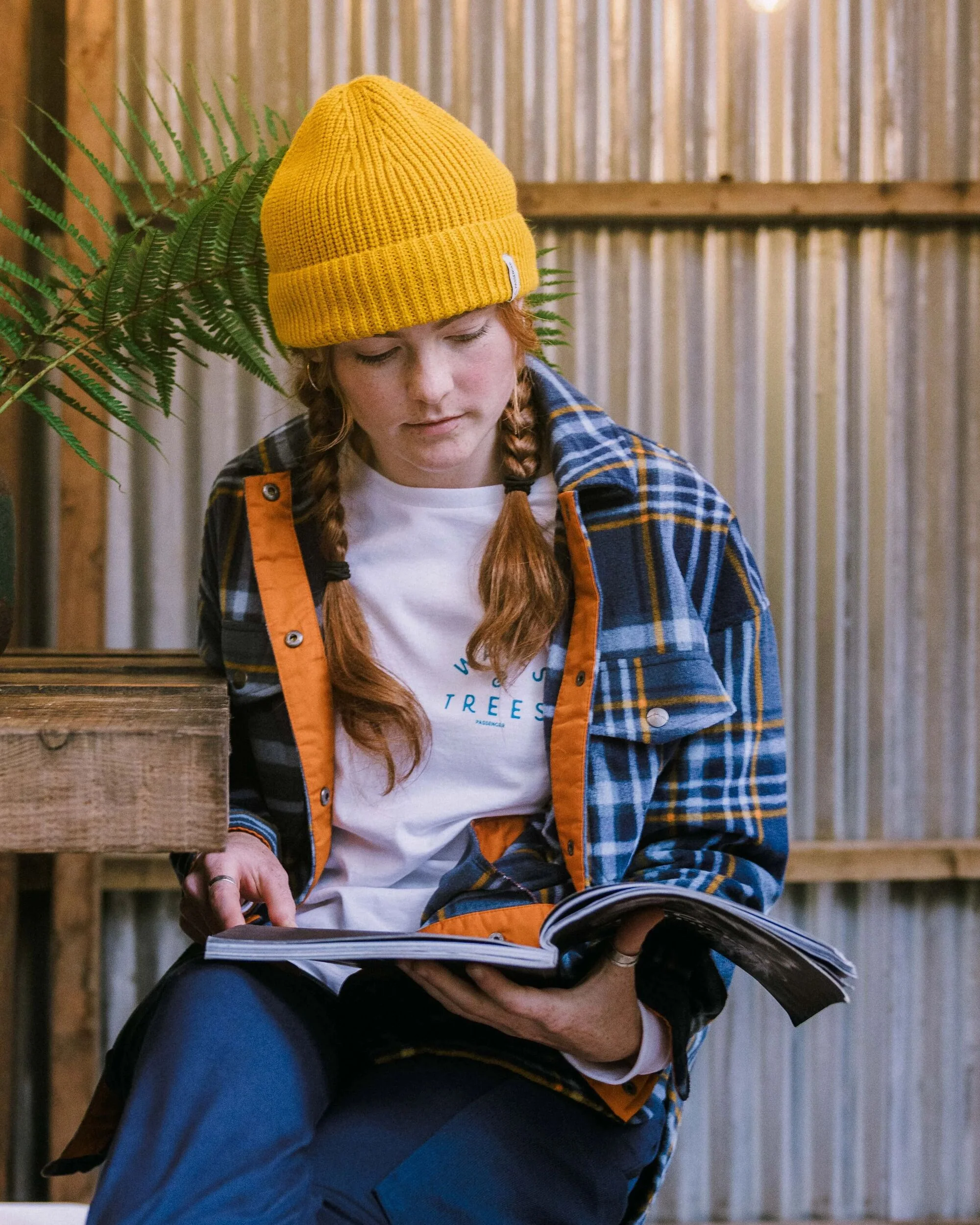 East Polar Fleece Shirt - Rich Navy/Faded Denim Check - Image 4