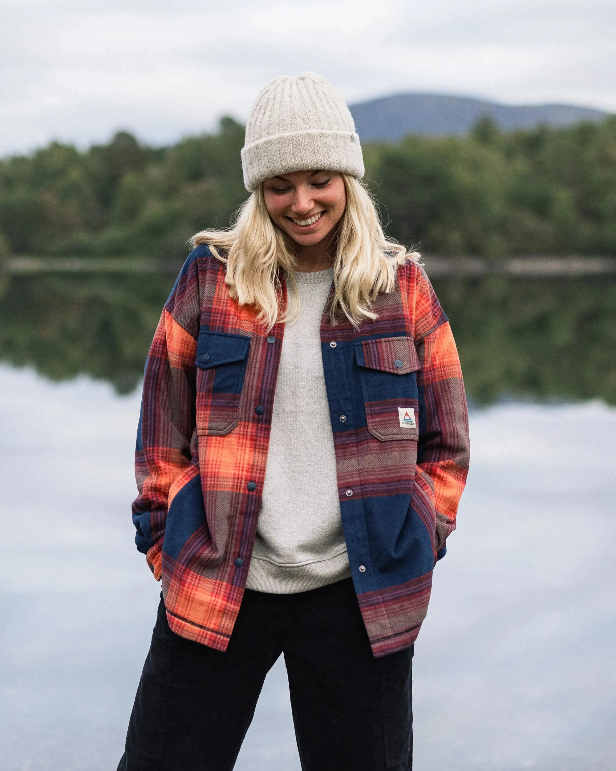 East Polar Fleece Shirt - Rich Navy Multi Check - Image 9