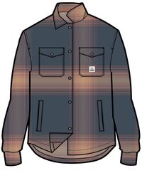 East Polar Fleece Shirt - Rich Navy/ Red Ochre Check - Image 11